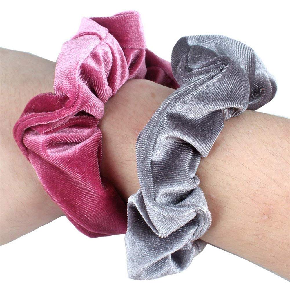 10 Pcs Velvet Elastic Hair Scrunchies for Women & Girls - Soft Christmas Hair Accessories (Random Colors) | Perfect for Holiday Parties, Gifts & Everyday Use