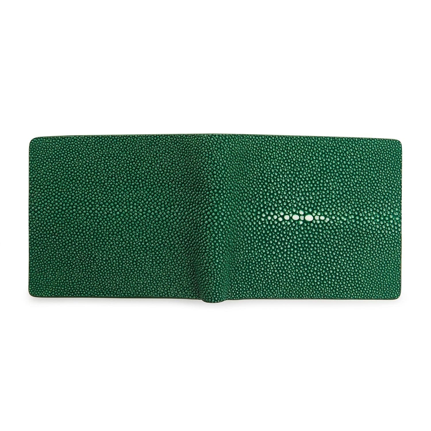 Genuine Green Stingray Leather Wallet for Men - Exotic Polished Skin Luxury Bifold - Perfect for Gifts, Travel & Everyday Use