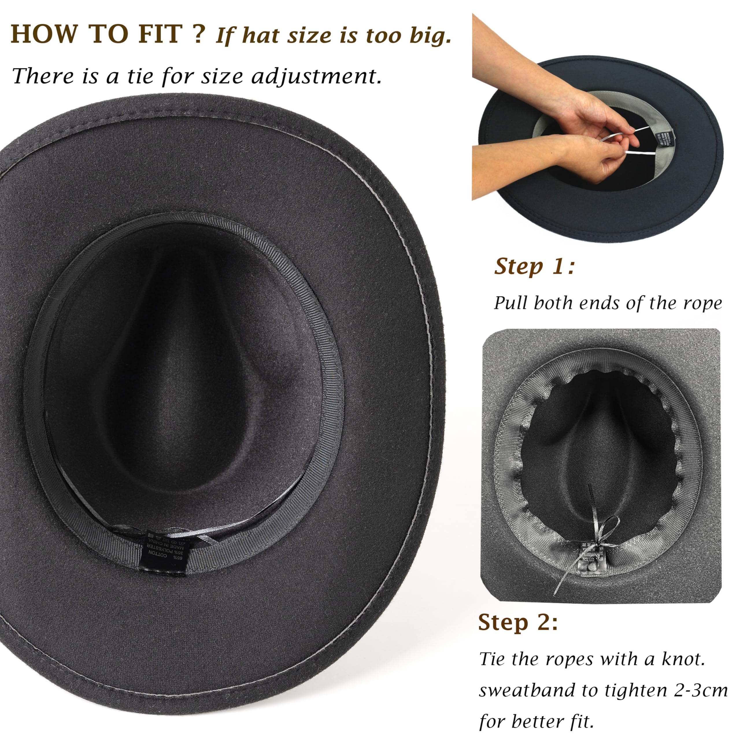 Stylish Western Cowboy Hat with Wide Brim - Durable Outdoor Fedora for Men & Women - Perfect for Rodeo, Country Music Festivals, and Outdoor Adventures