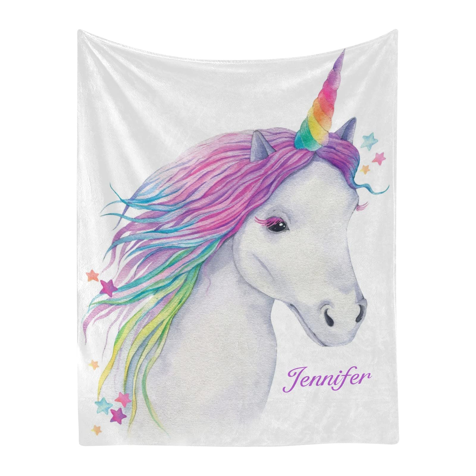 Personalized Unicorn Baby Blanket - Custom Name Fleece Swaddle Blanket 30x40 Inches for Newborns, Boys, Girls & Nursery Decor - Perfect for Baby Showers, Christenings & First Birthday Gifts