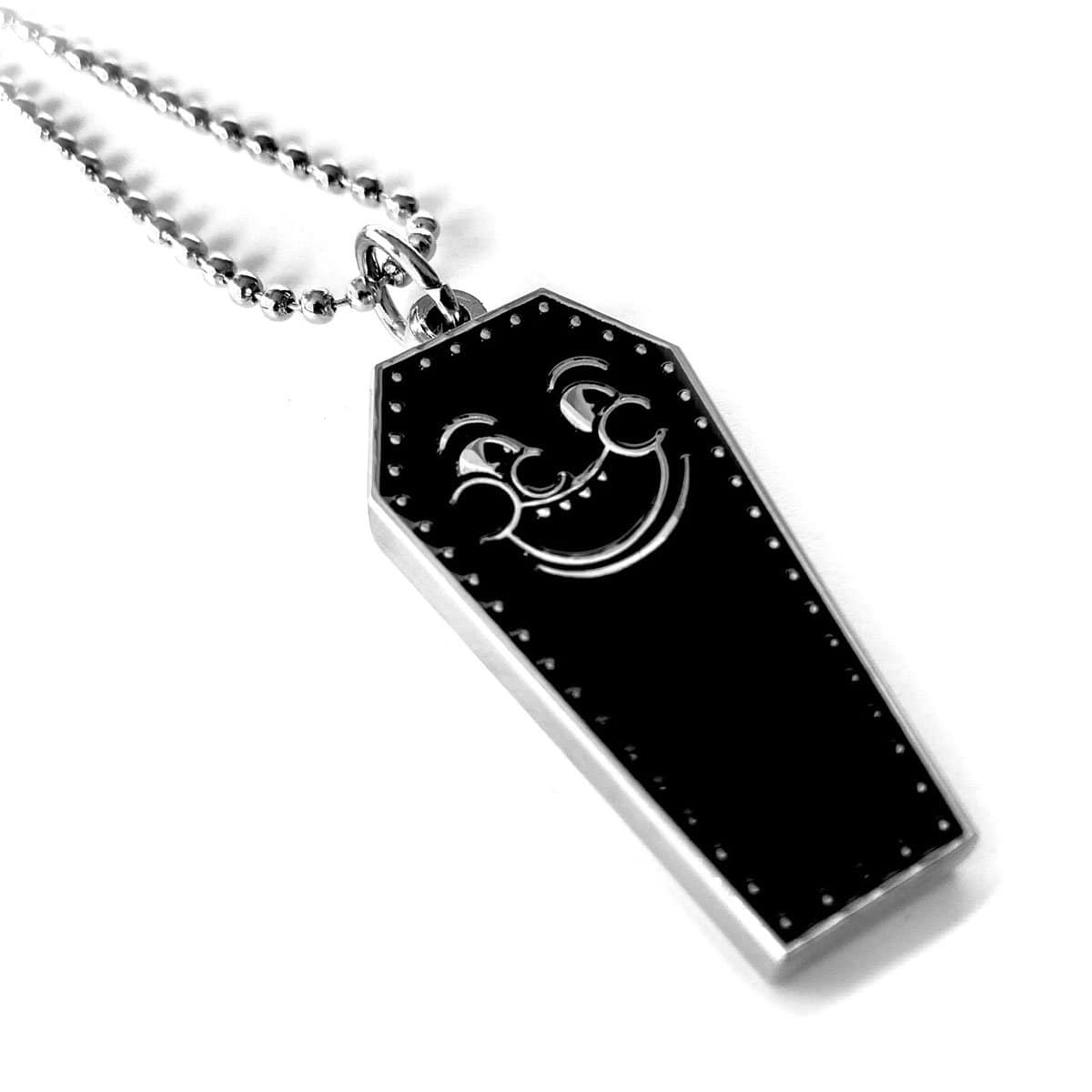 Gothic Black Coffin Necklace Pendant - Vintage Punk Jewelry for Men & Women - Perfect for Halloween, Gothic Fashion, and Alternative Style Outfits
