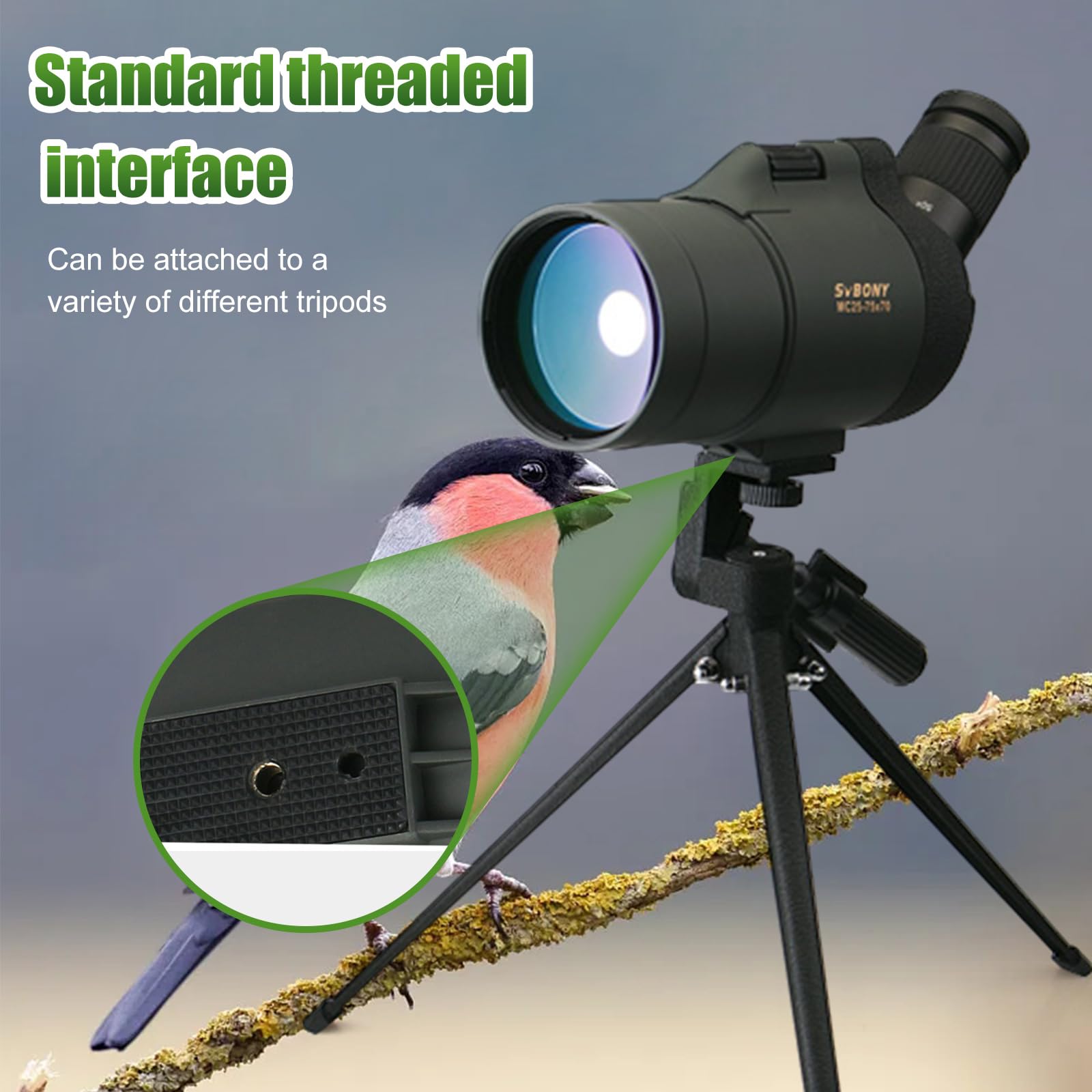 SVBONY SV41 Mak 25-75x70 Compact Spotting Scope with Tripod for Hunting, Shooting, Bird Watching, Travel & Camping | Ideal for Target Practice, Wildlife Observation & Outdoor Adventures