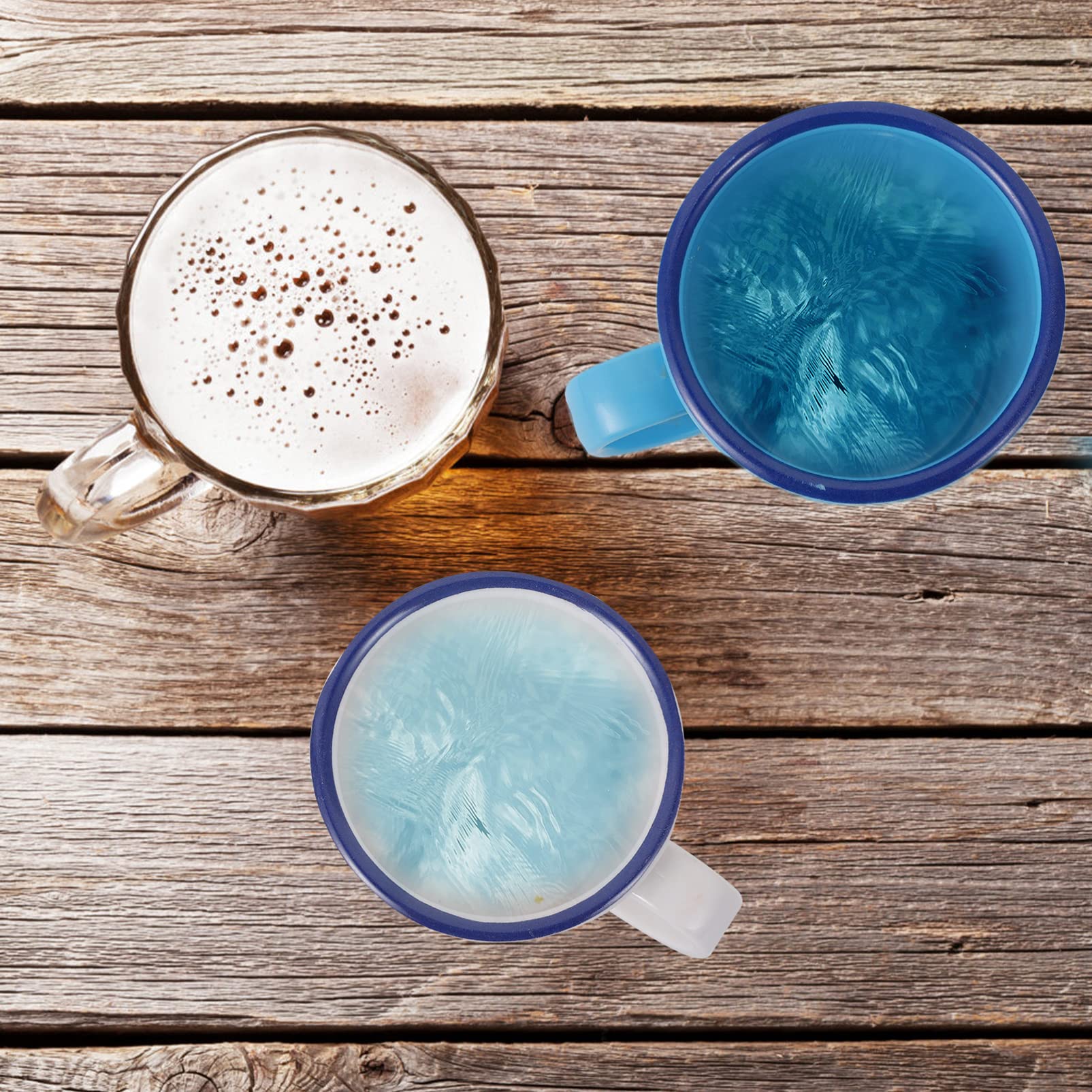 Vintage Coffee Mugs Set of 2 - Retro Style Melamine Drinking Cups with Handle for Coffee, Tea & Water - Perfect for Camping, Hiking, Office & Home Use