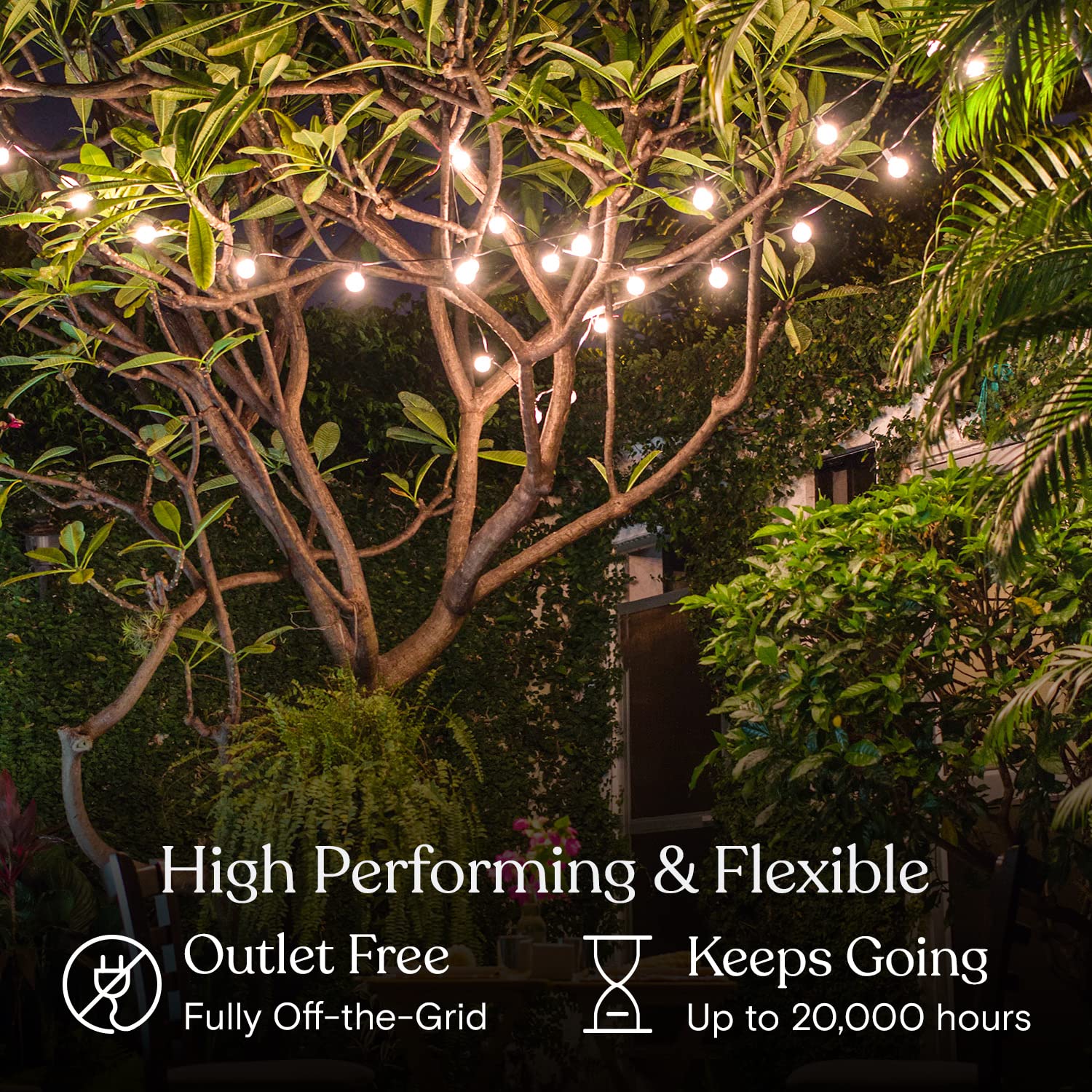 Brightech Ambience Pro Solar Powered LED Outdoor String Lights - 27 Ft Commercial Waterproof Patio Lights with Edison Bulbs - Durable Weatherproof String Lights for Garden, Backyard, Porch, Deck - 1W Soft White Warm Glow - Perfect for Outdoor Dining, Wedding Decor & Landscape Lighting