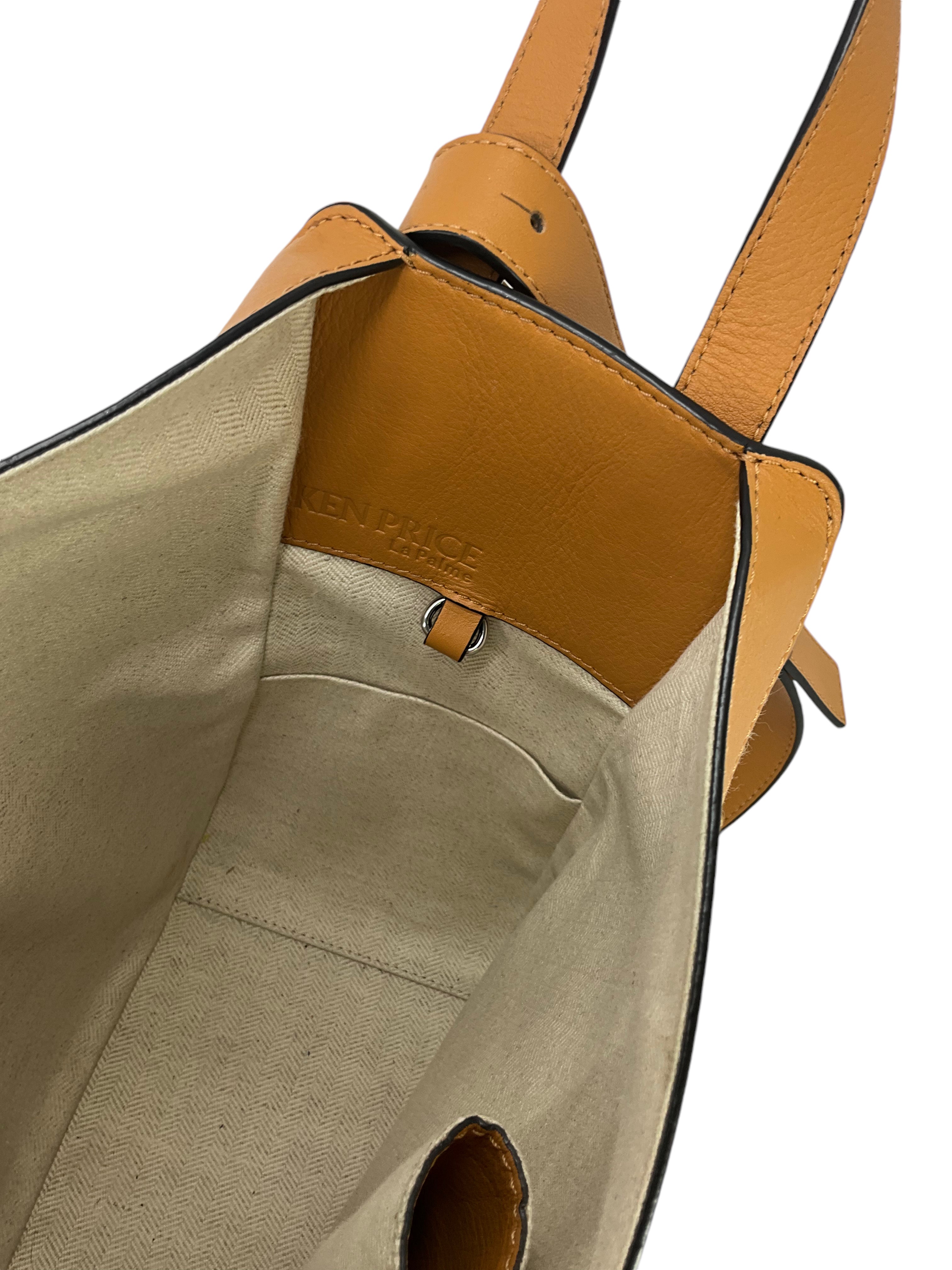 LOEWE Ken Price Printed La Palme Leather & Canvas Hammock Bag - Stylish Crossbody Shoulder Bag for Women, Perfect for Travel, Shopping & Daily Use