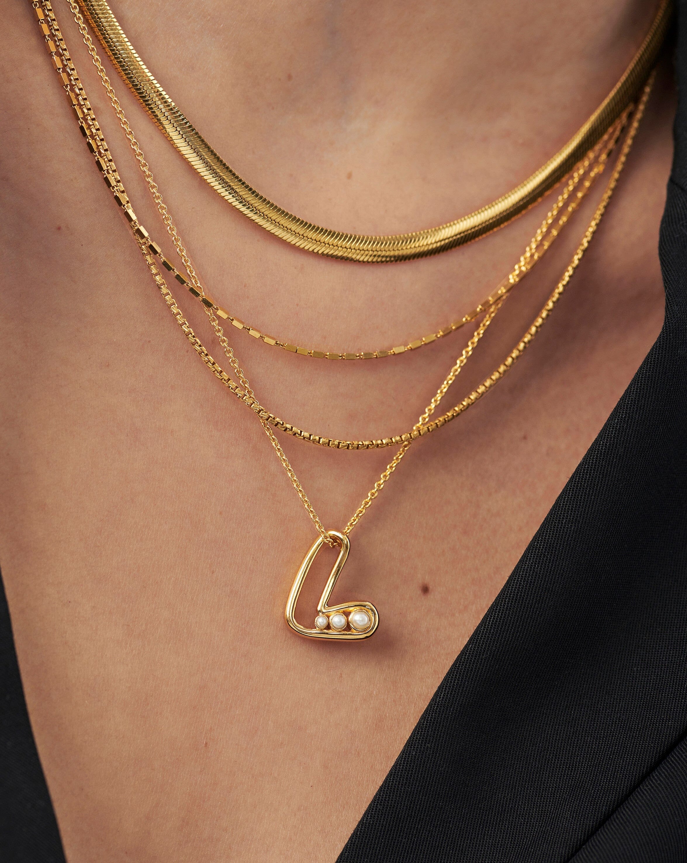 Chubby Pearl Initial Pendant Necklace - Personalized Letter L - 18K Gold Vermeil & Freshwater Pearl Jewelry - Perfect Gift for Women, Birthday, Anniversary, Valentine's Day