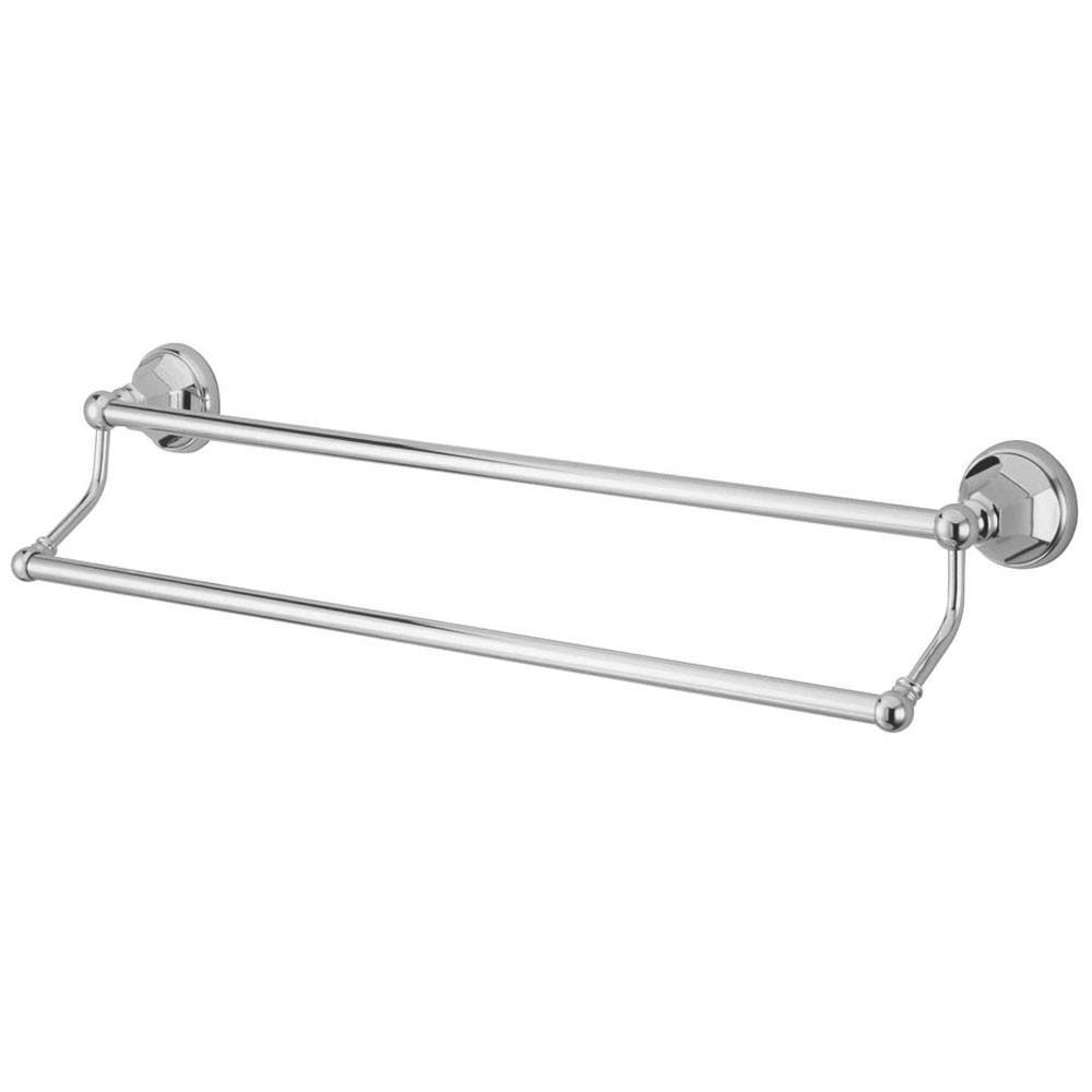 Chrome 24-Inch Double Towel Bar - Heavy Duty Bathroom Towel Rack with Mounting Hardware (BA4813C) - Perfect for Bathrooms, Spas, and Luxury Hotels
