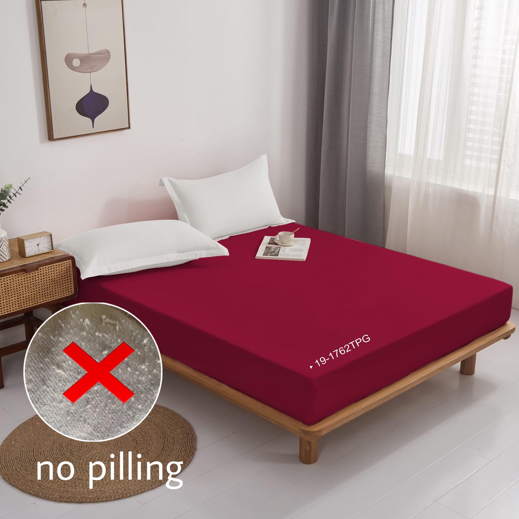 Mohap Queen Size Fitted Sheet - Deep Pocket (Up to 16