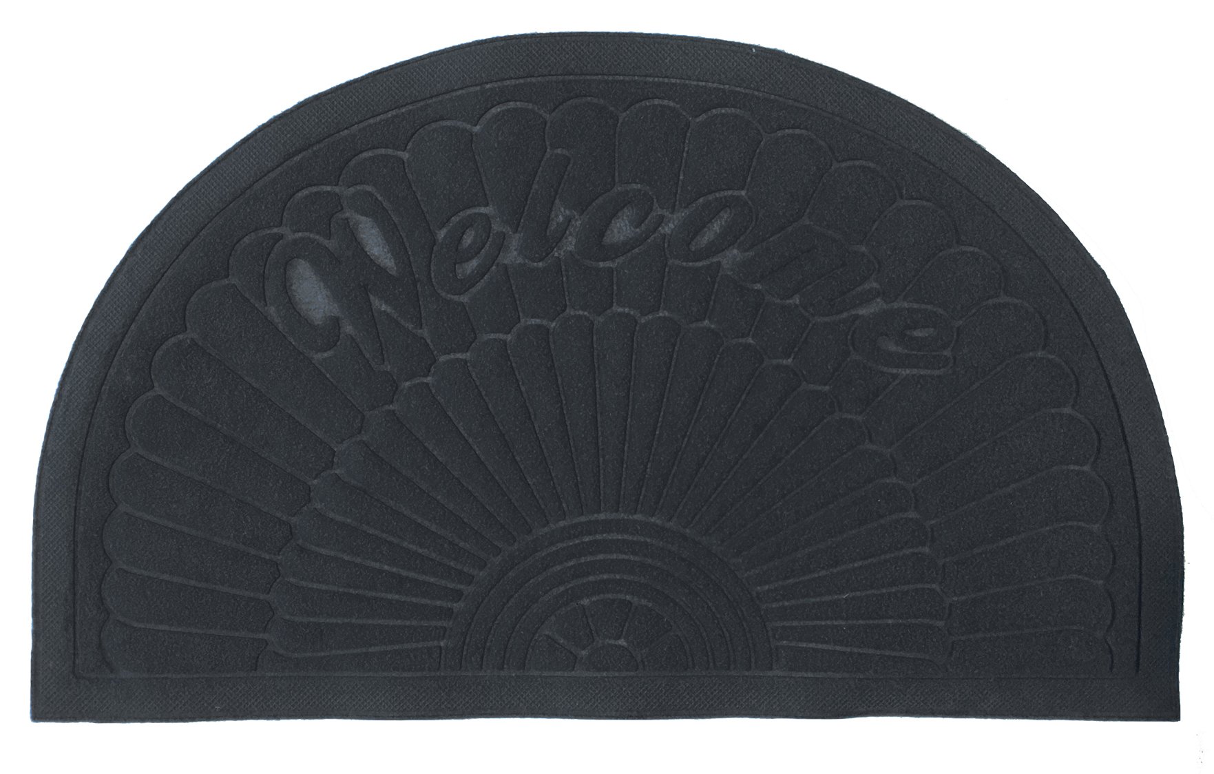 Non-Slip Rubber Doormat for Indoor & Outdoor Use - Half Round Entrance Rug, 20