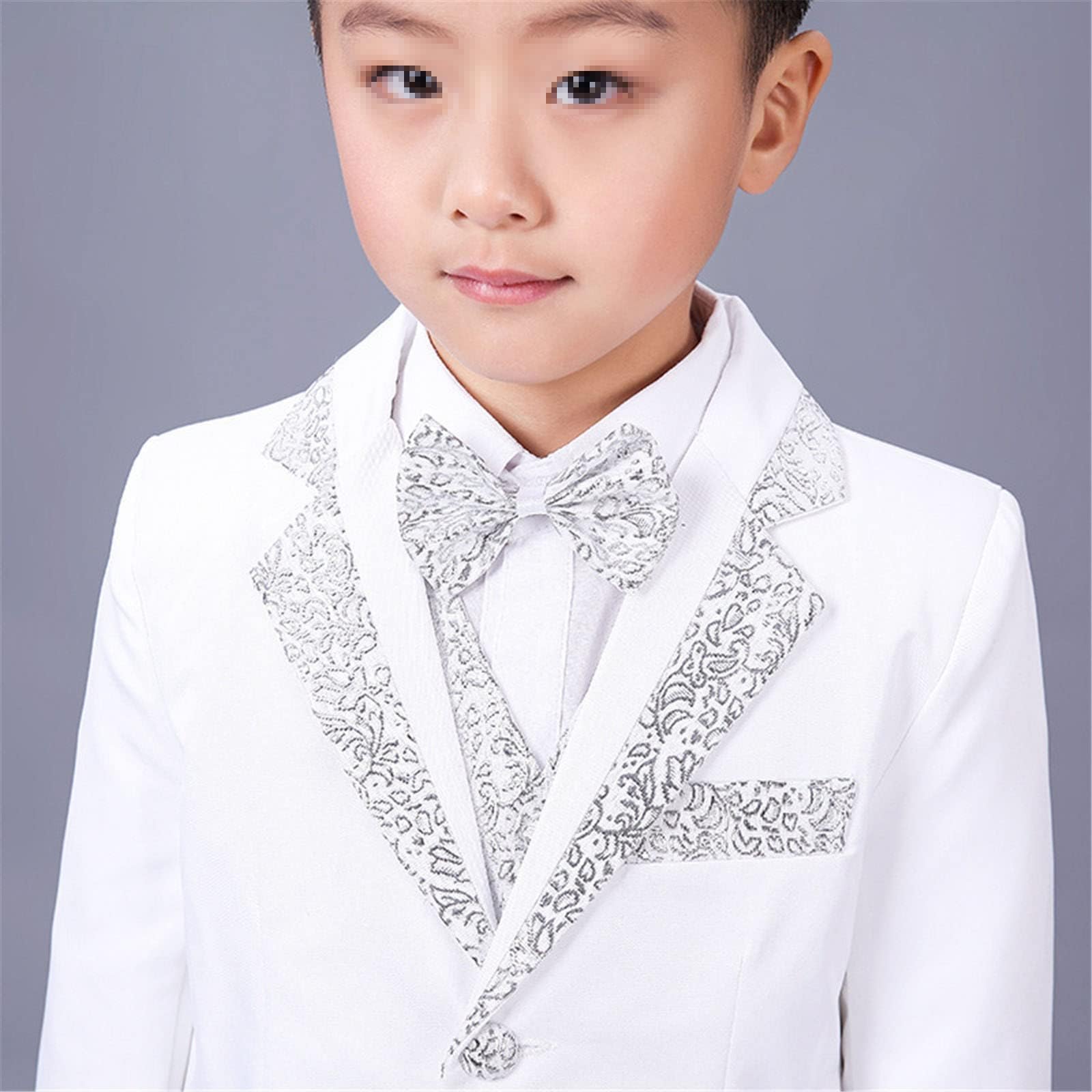 UIOKLMJH Boys Formal Suit 5-Piece Set - Blazer, Vest, Shirt, Pants & Bowtie for Weddings, Performances & Special Occasions | Kids Dress Outfit for Pageants, Church Events & Family Photos