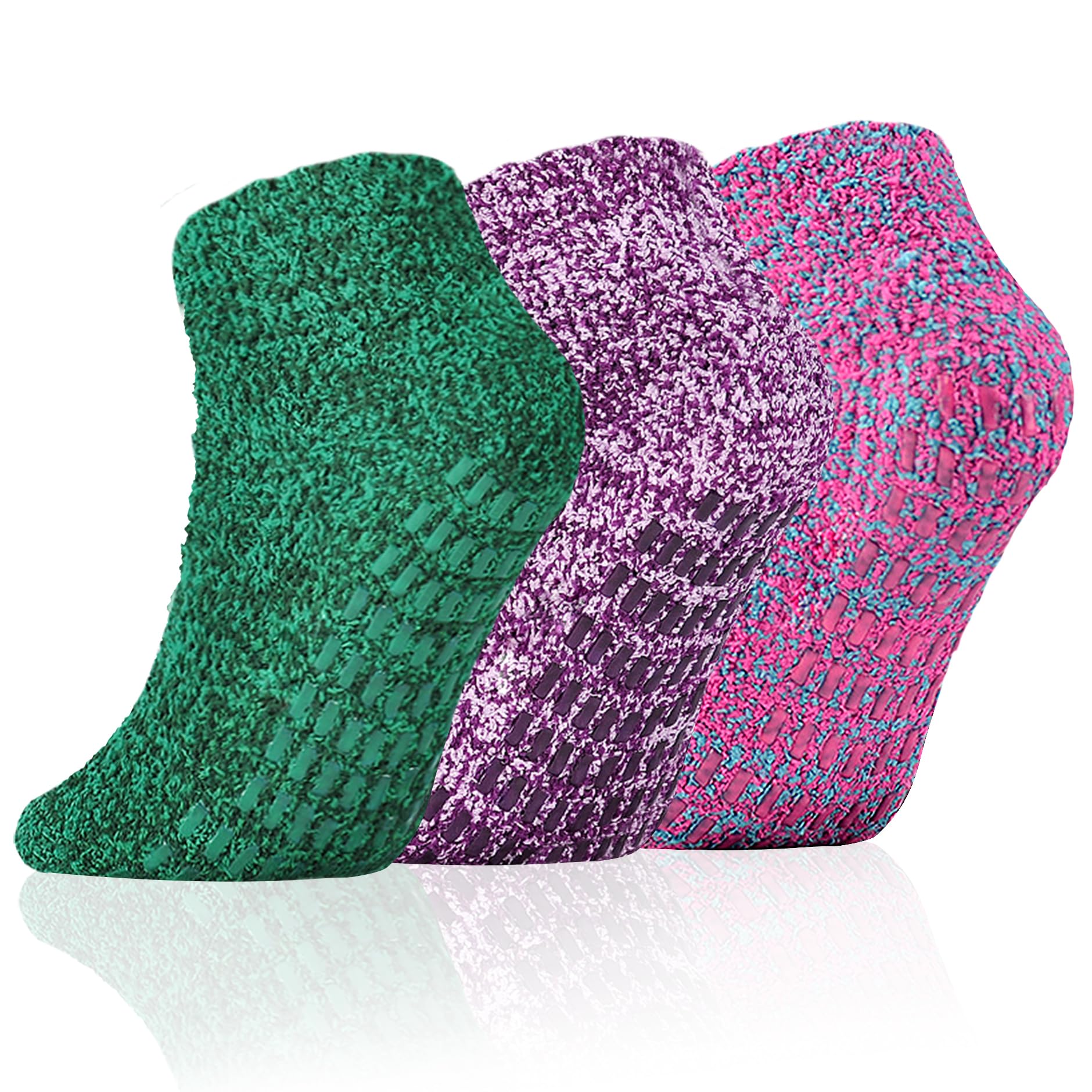 Women's & Men's Fuzzy Non-Slip Slipper Socks with Grips - Warm Winter Cozy Ankle Socks for Home, Hospital & Indoor Comfort
