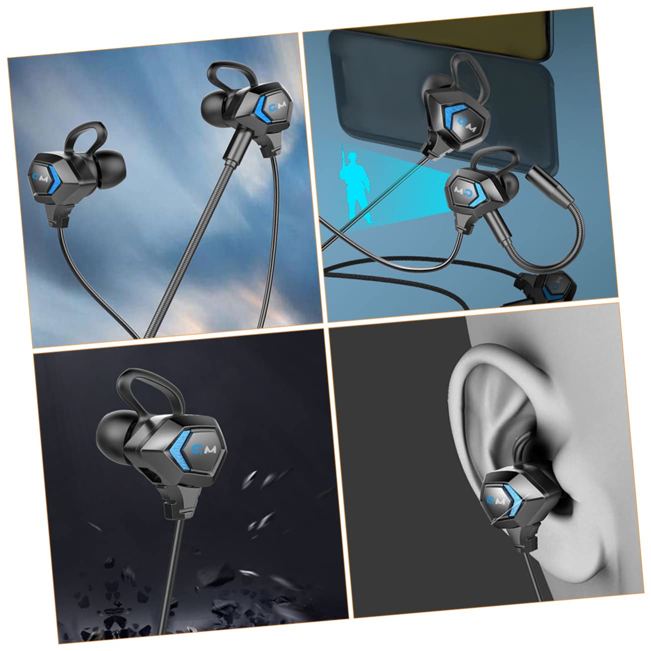 **Homoyoyo Wired Gaming Headset with Microphone - Noise Isolating In-Ear Earphones for PC, Mobile, Laptop - Perfect for Gaming, Workouts, Gym & E-Sports**