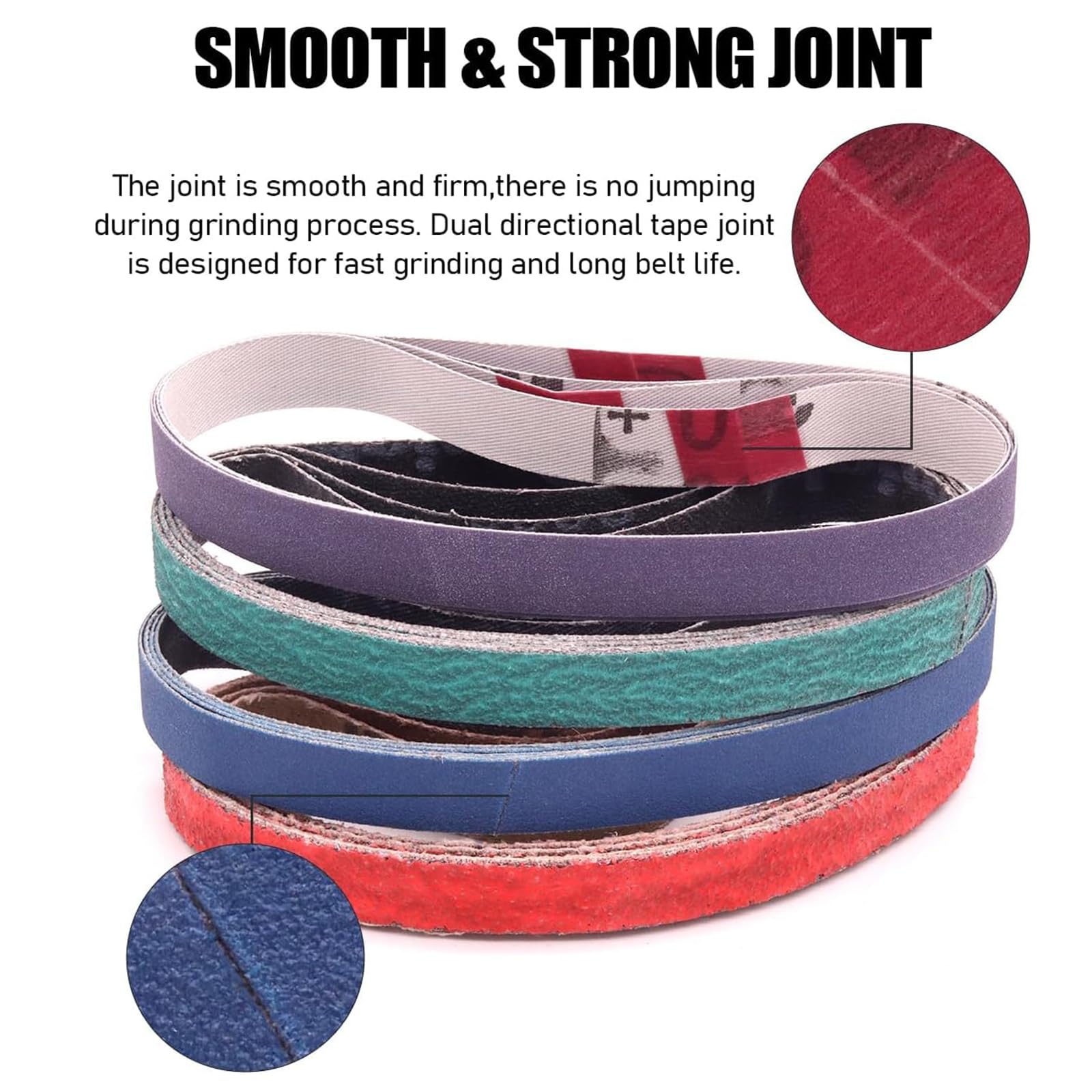 1 x 18 Inch Sanding Belts - 16 Pcs Knife Sharpener Sanding Belts for Work Sharp Ken Onion Blade Grinder Attachment - 80/120/240/400/600/800/1000/2500 Grit Abrasive Belts - Perfect for Knife Sharpening, Woodworking & Metal Polishing