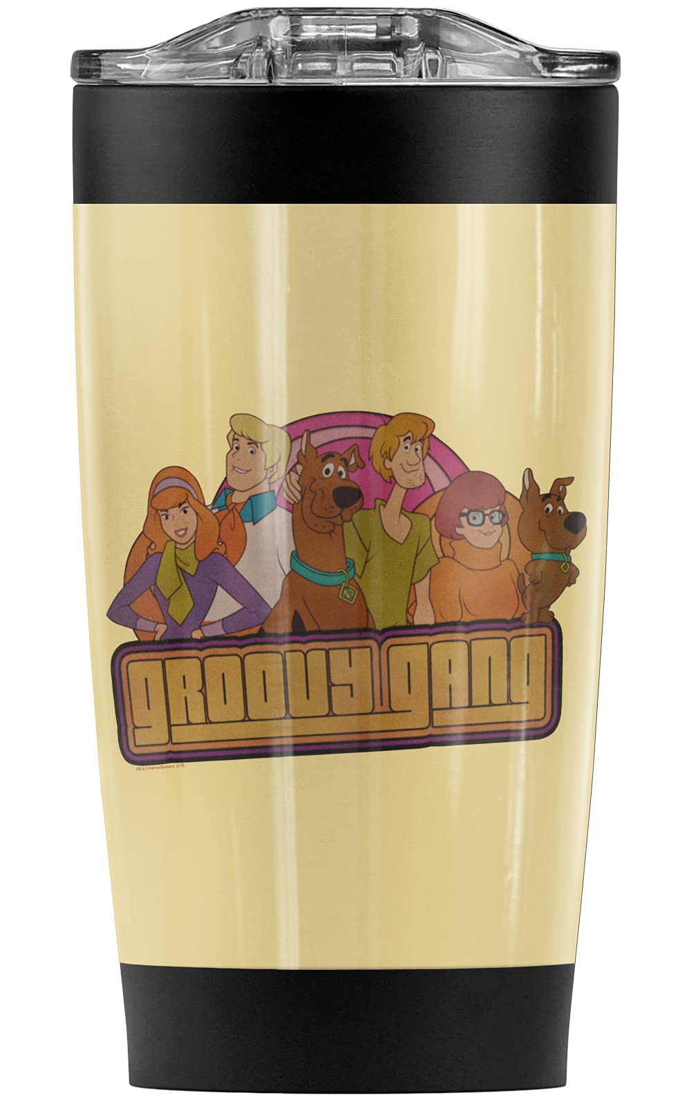 Scooby-Doo Groovy Gang 20 oz Stainless Steel Tumbler - Vacuum Insulated Travel Mug with Leakproof Sliding Lid | Double Wall Coffee Cup for Hot & Cold Drinks | Perfect for Office, School, Camping & Road Trips
