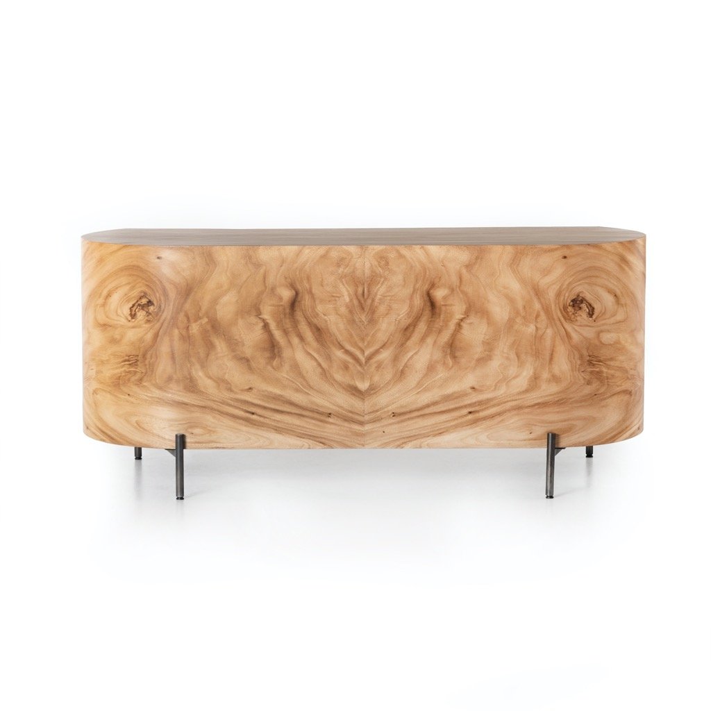 Premium Lunas Executive Desk in Gold Guanacaste Wood - Modern Home Office Furniture for Professionals & Remote Work