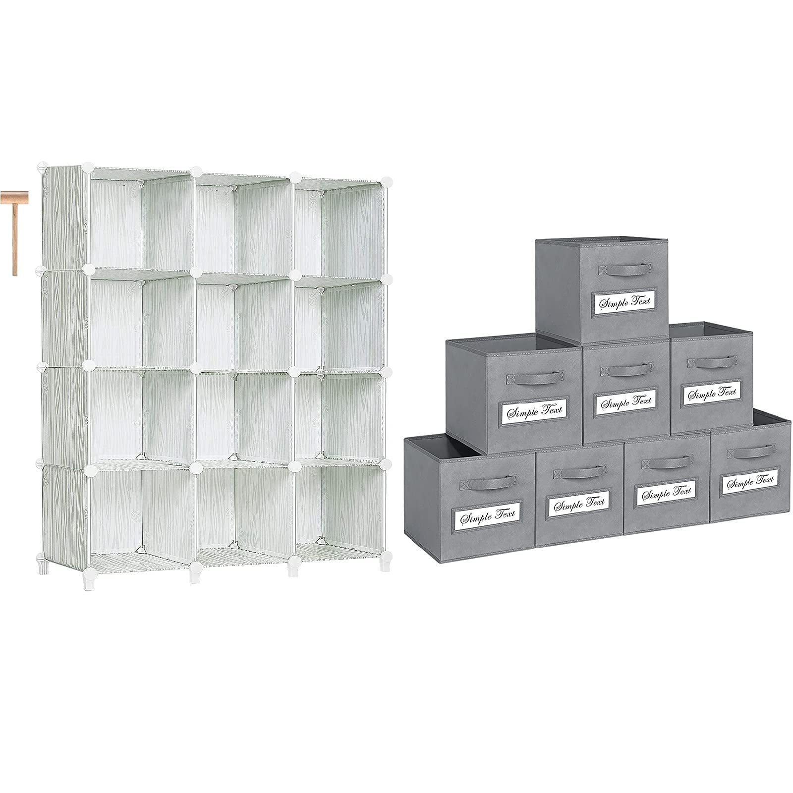 TomCare 12-Cube Closet Organizer & Bookshelf with 8 Storage Cubes - Space Saving Storage Solution for Bedroom, Living Room, Office & Kids Room Organization