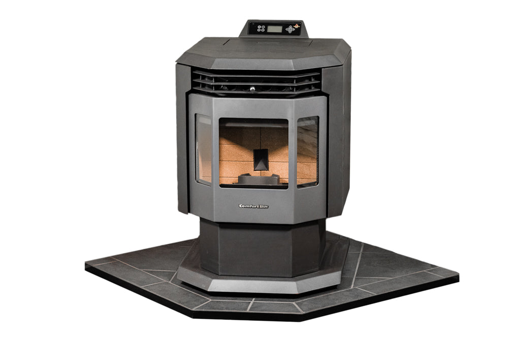 ComfortBilt Pellet Stove Corner Hearth Pad - Mill Black | Fireplace Protection for Hardwood Floors | Perfect for Living Rooms & Basements