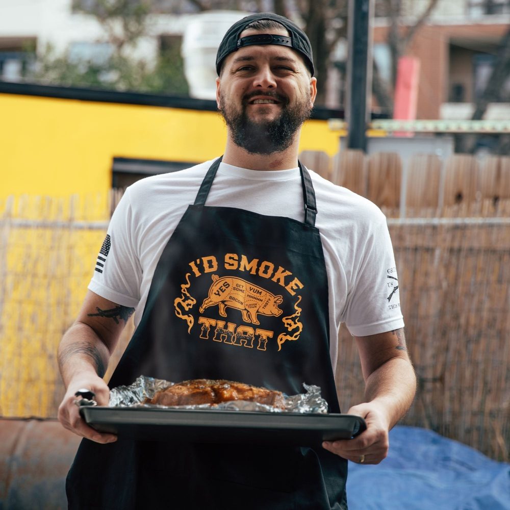 I'd Smoke That Apron - Premium BBQ & Grilling Apron for Men & Women - Perfect for Cooking, Smoking Meat, Backyard Grilling & Outdoor Parties