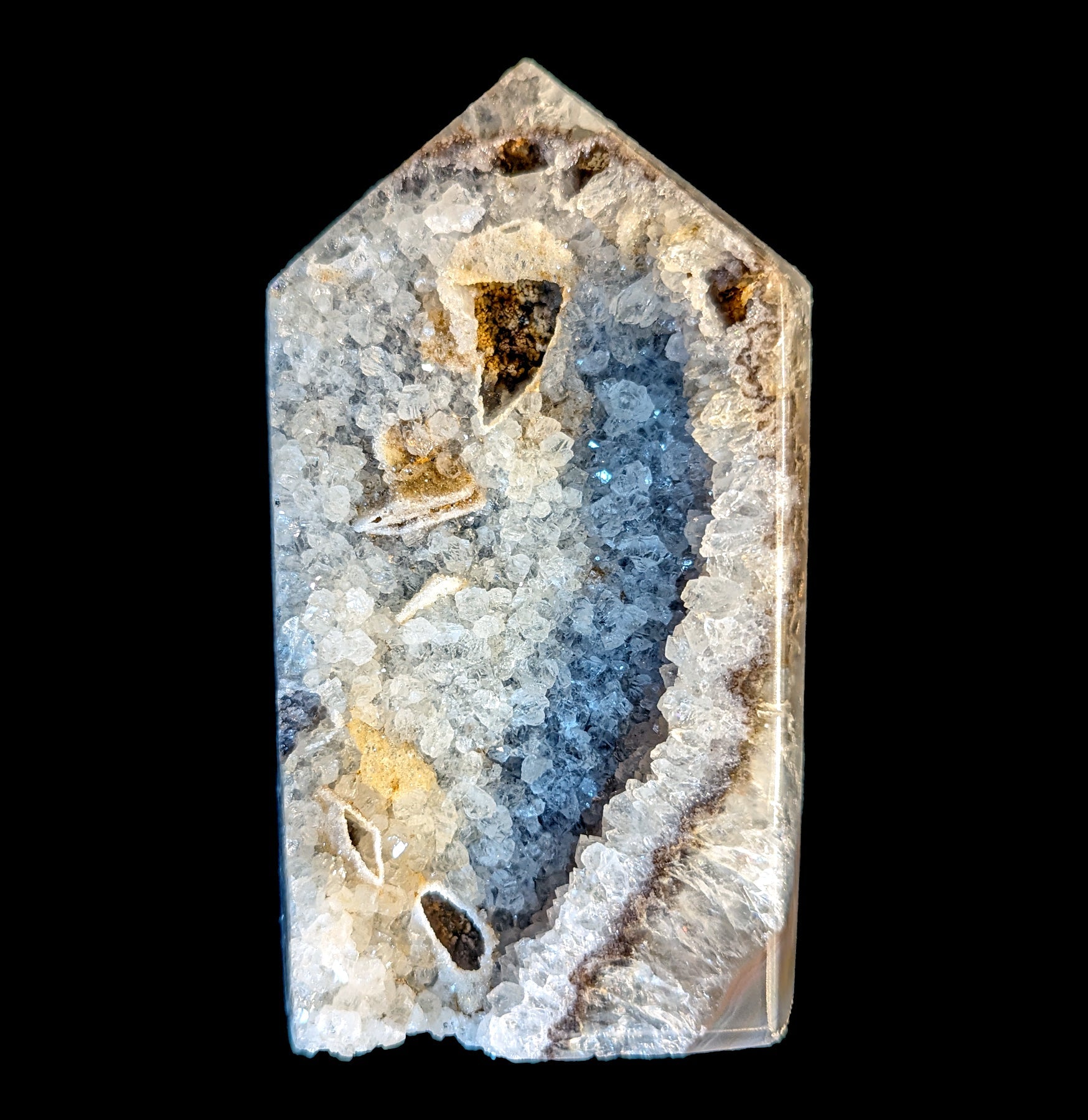 Natural Agate Geode Standing Point - Healing Crystal Decor for Home & Office - Perfect for Meditation, Feng Shui, and Spiritual Gifts