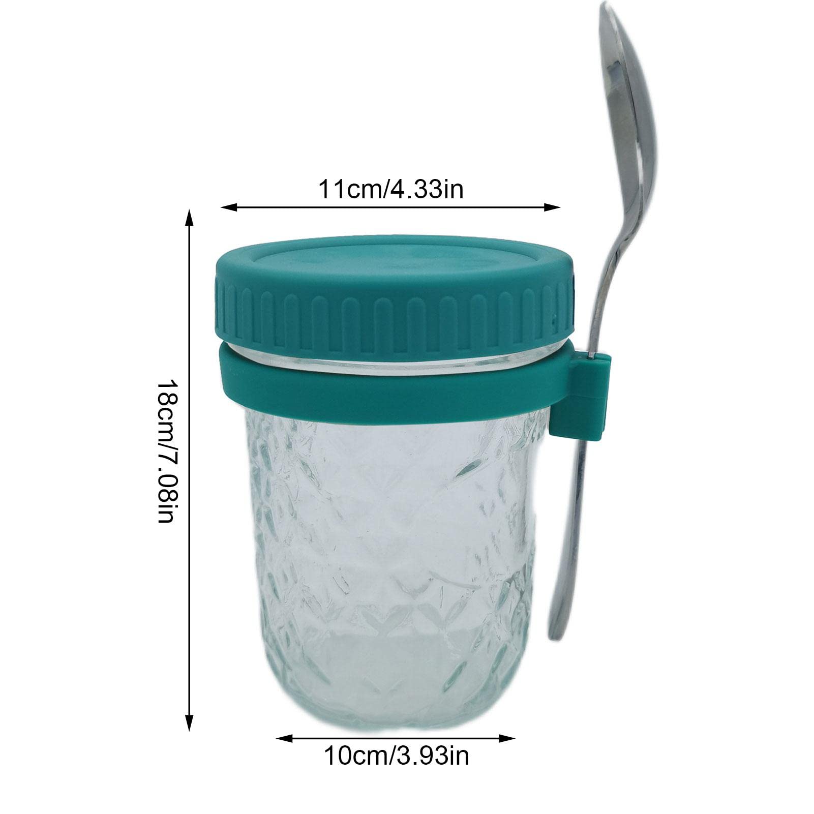 16oz Leak-Proof Overnight Oats Containers with Lids - Mason Jars with Spoon for Breakfast Meal Prep, Yogurt, Salads & Tea Storage | Perfect for Healthy On-the-Go Meals & Office Lunch