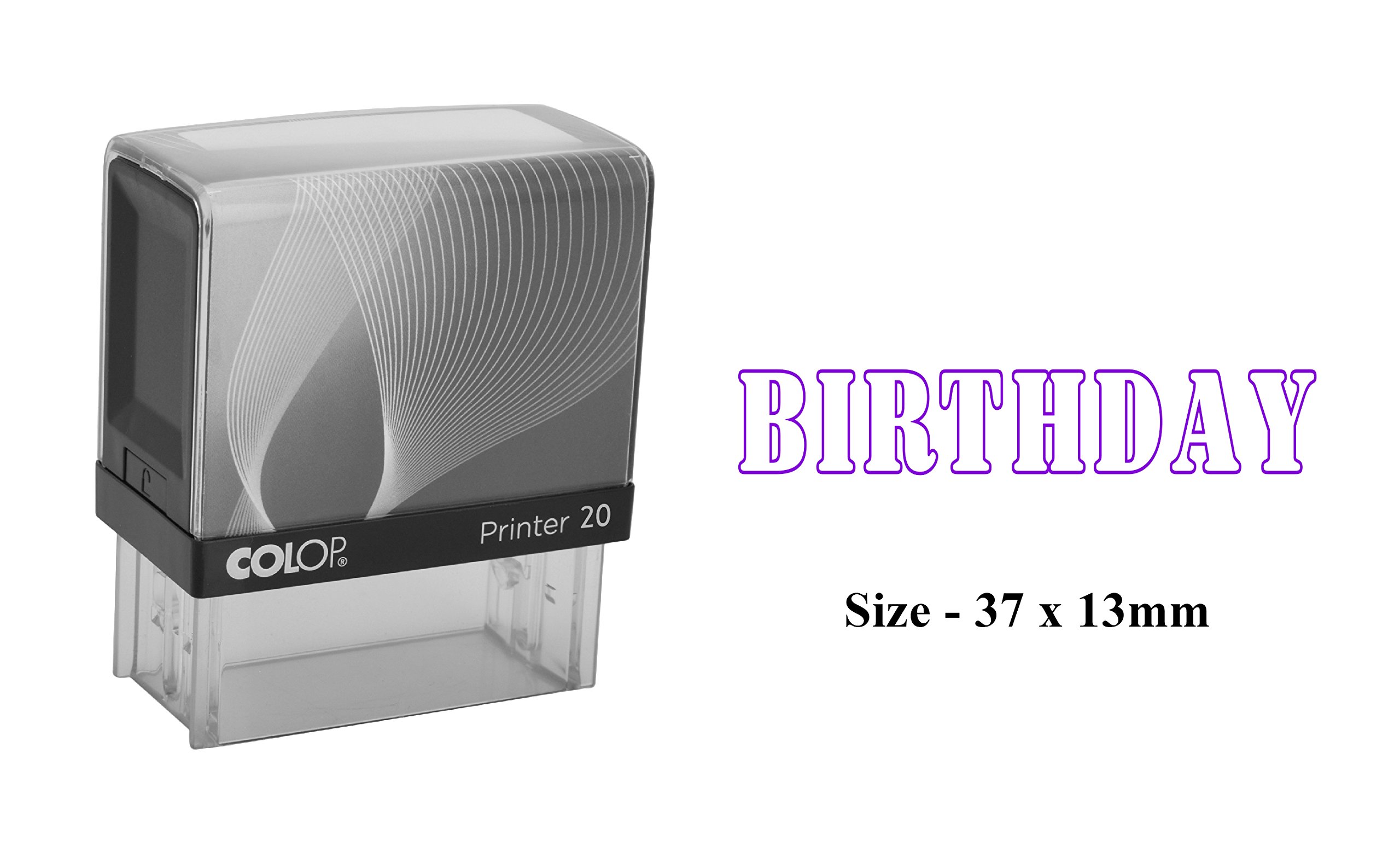 Colop Self-Inking Stamp - Custom Birthday Stamp for Office Use, Clear Plastic Stamps with Crisp Printing | Perfect for Greeting Cards, Gift Wrapping & Document Marking
