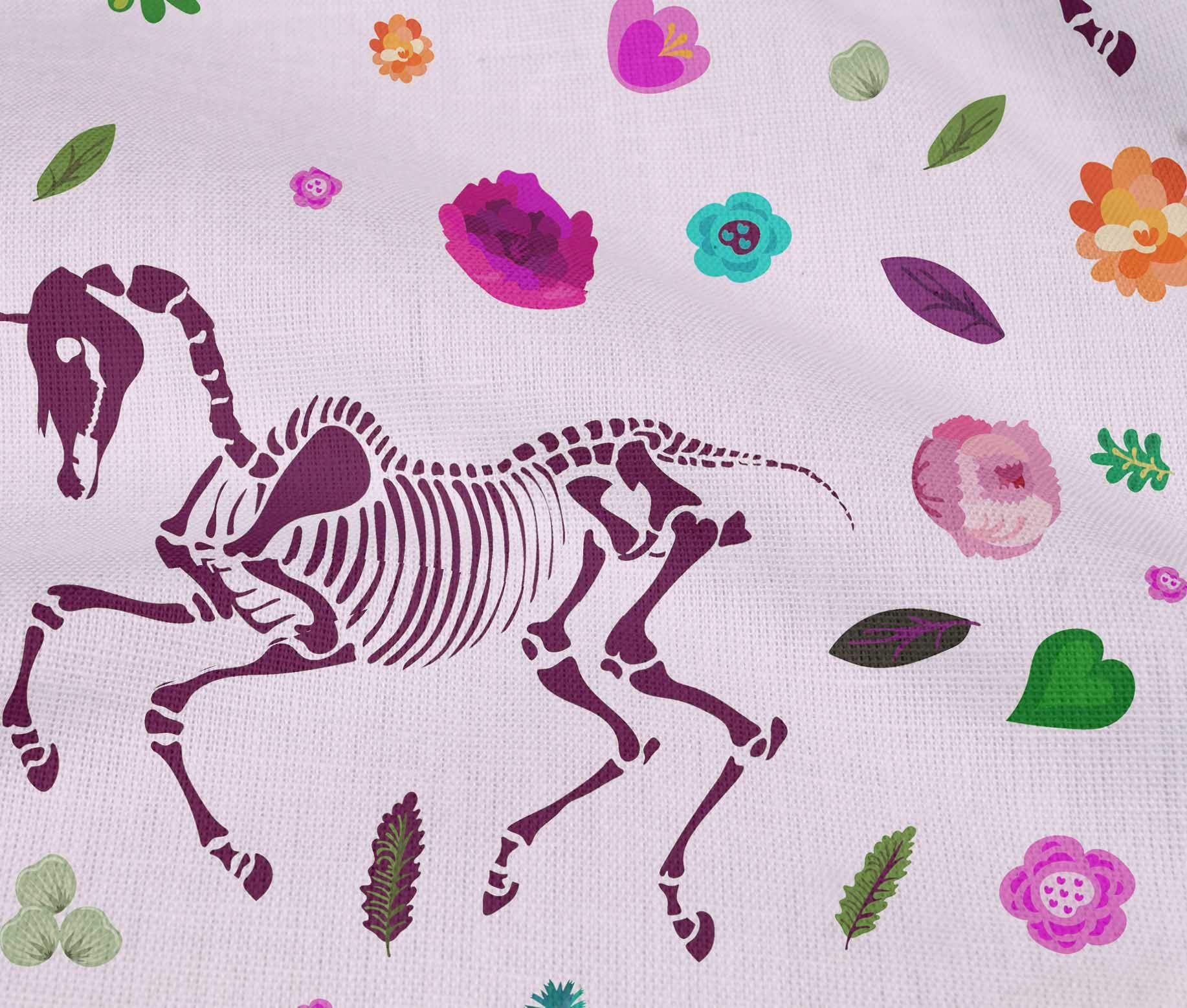 oneOone Cotton Flex Pink Skull Print Fabric by The Yard - 40 Inch Wide Soft Stretchy Material for DIY Dresses, Skirts & Costumes | Perfect for Halloween, Cosplay & Fashion Sewing Projects