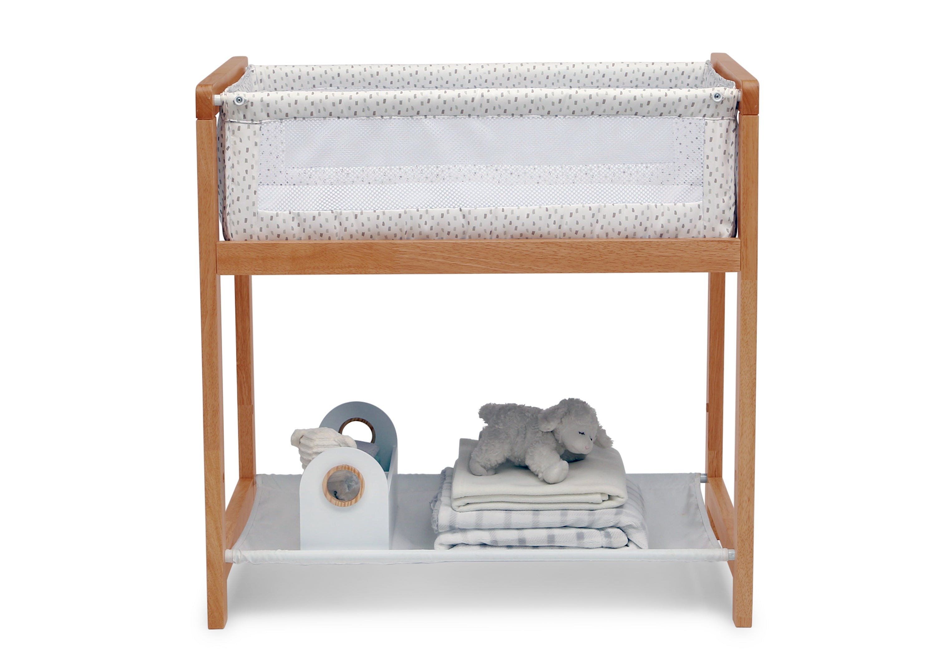 Classic Wood Bedside Bassinet Sleeper - Portable Crib with Premium Wood Frame for Newborns | Nursery, Bedroom & Travel Baby Sleeping Solution
