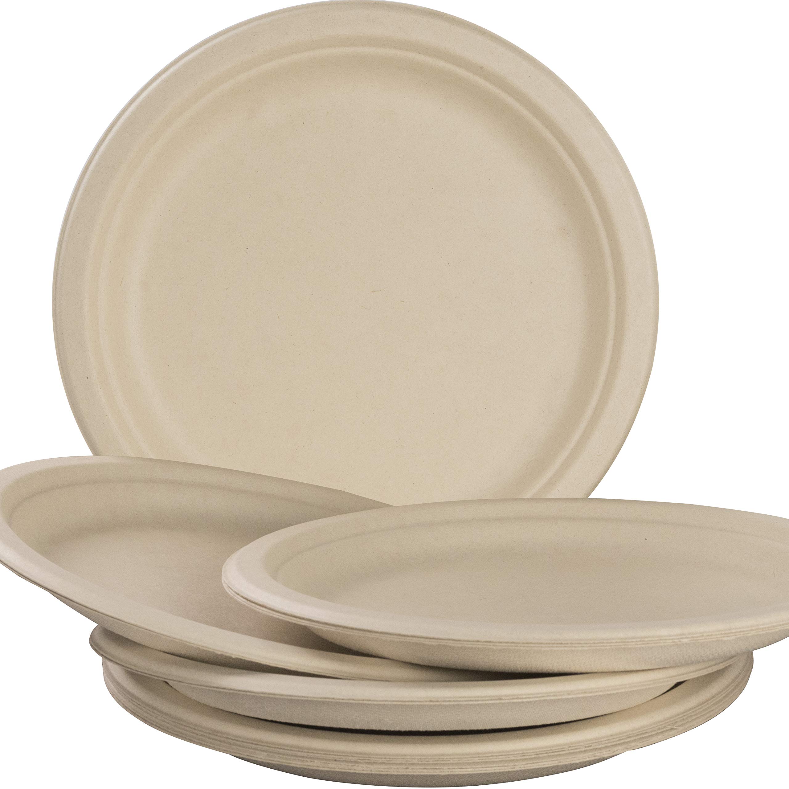 Eco-Friendly 9 Inch Biodegradable Wheat Straw Plates - 25 Pack | Certified Compostable, Microwave Safe, Gluten-Free | Perfect for Parties, Picnics & Sustainable Dining