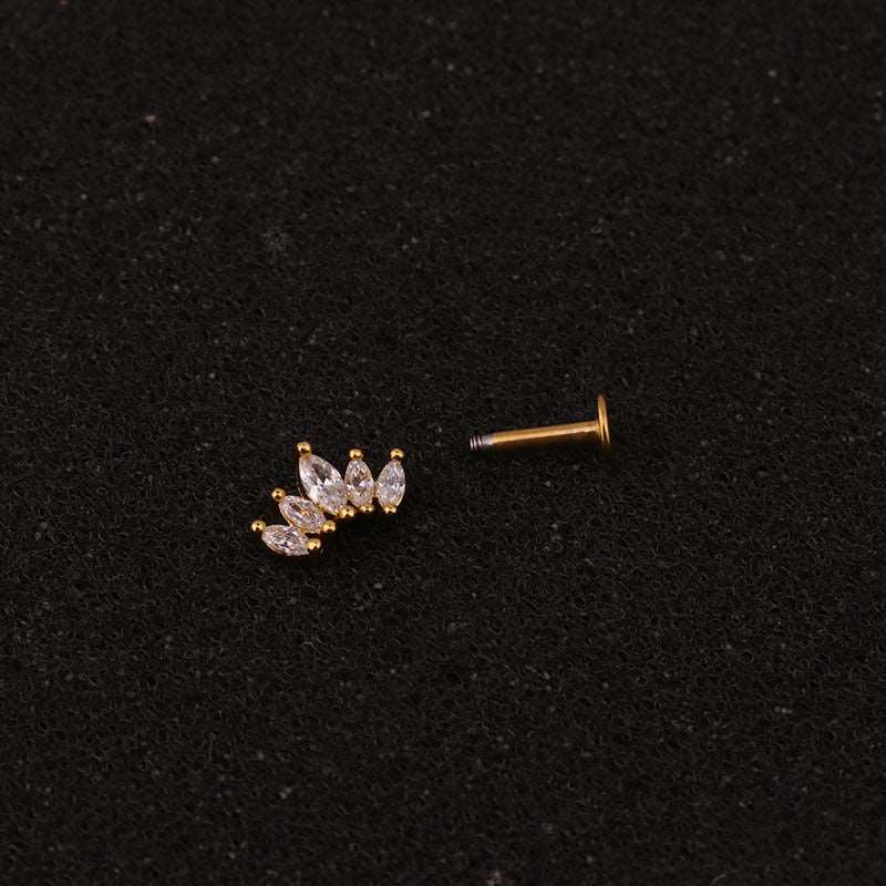 16G Flat Back Tiny Stud Labret Earrings for Lip, Nose, or Cartilage Piercing | Hypoallergenic Surgical Steel Jewelry | HSPJ218 - Perfect for Daily Wear, Parties, and Gifting