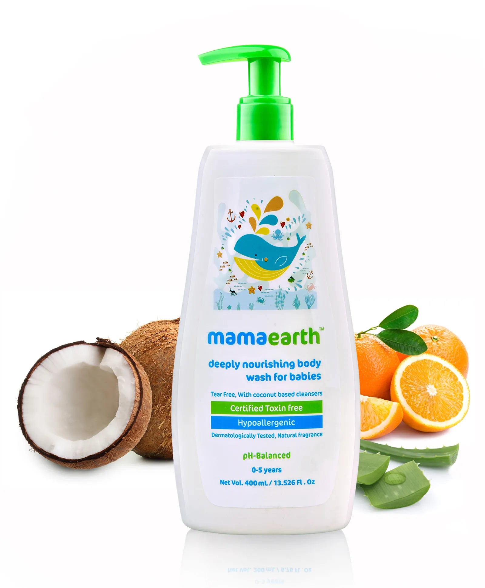 Mamaearth Deeply Nourishing Baby Body Wash - 400mL | Gentle & Moisturizing for Sensitive Skin | Perfect for Daily Bath Time & Newborn Care