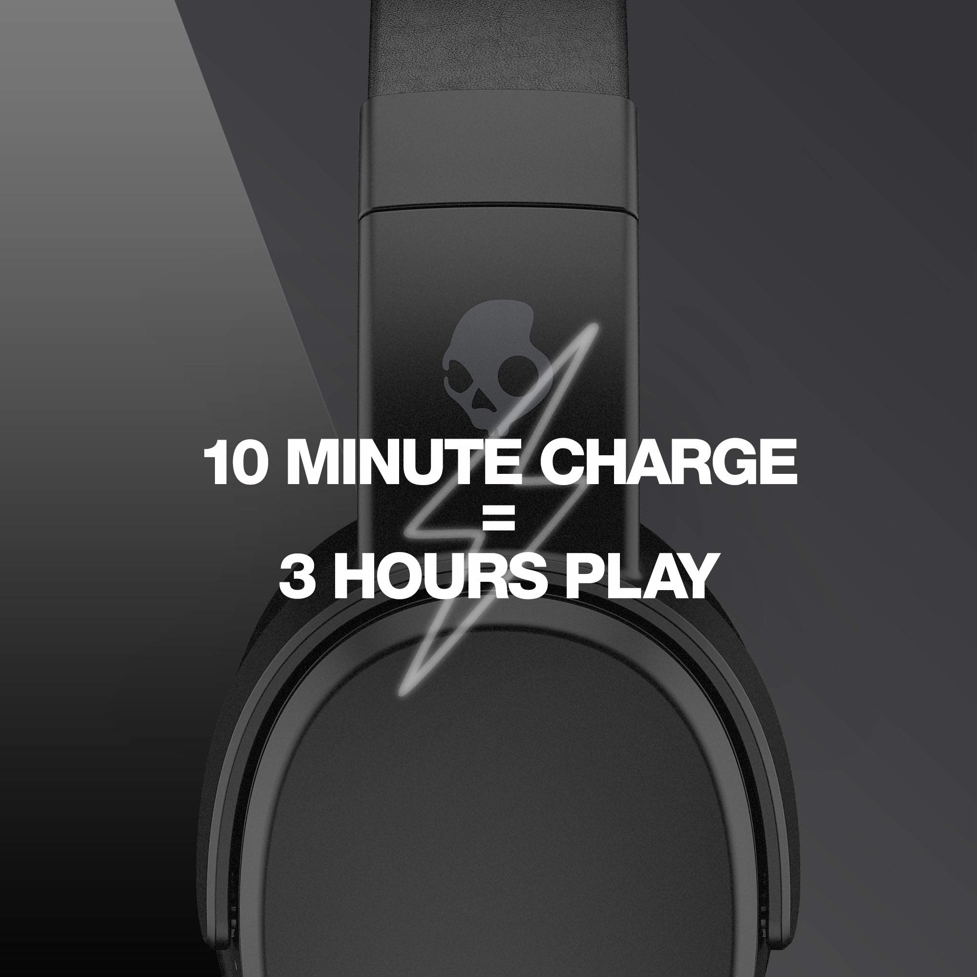 Skullcandy Crusher Wireless Over-Ear Headphones with Powerful Sensory Bass, 40-Hour Battery Life, Built-in Mic - Compatible with iPhone, Android & Bluetooth Devices (Black) - Perfect for Gaming, Music & Travel
