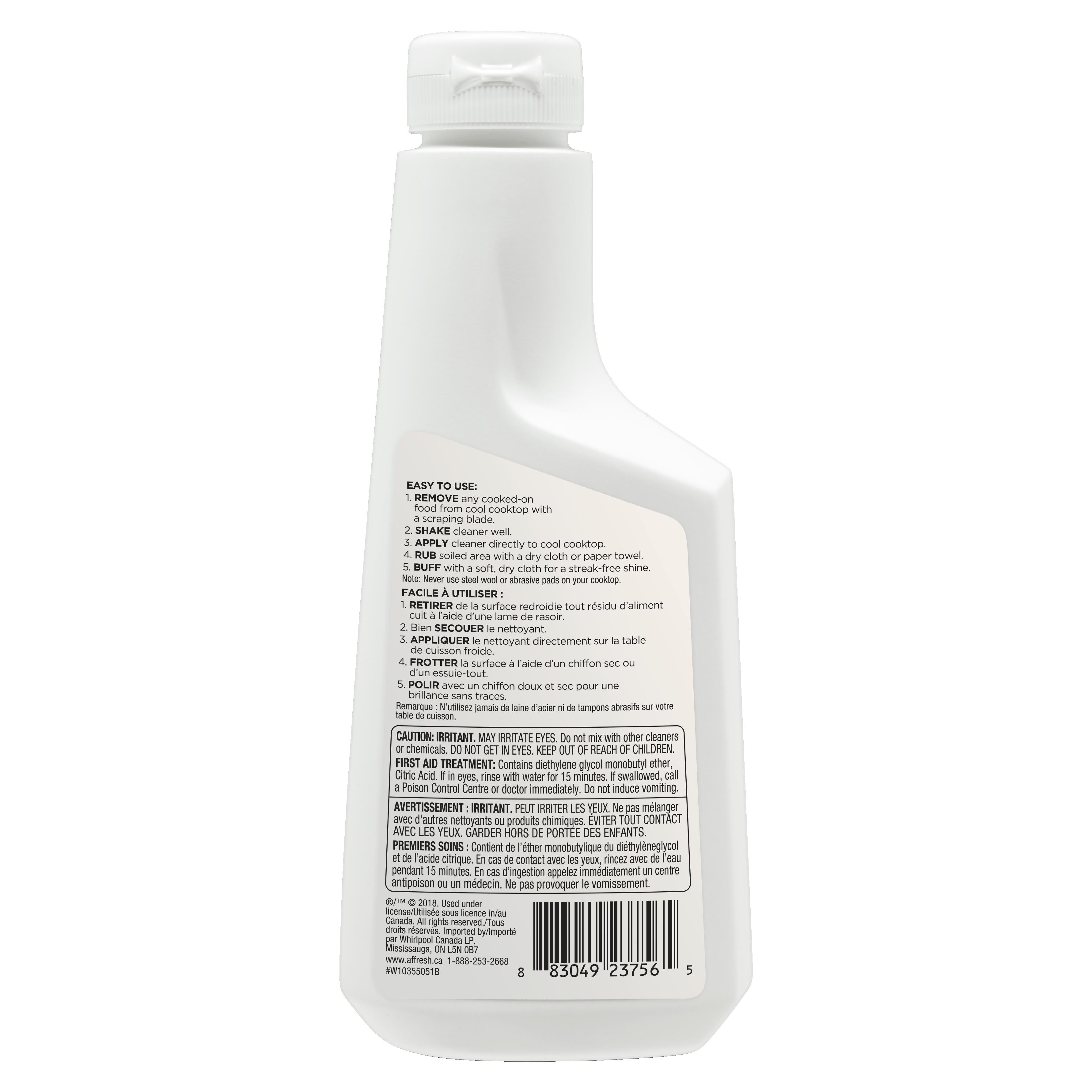 Affresh Cooktop Cleaner W10355051B - Stain Remover for Glass & Ceramic Stovetops - Safe & Effective Cleaning for Electric & Induction Cooktops - Perfect for Kitchen Maintenance & Shine