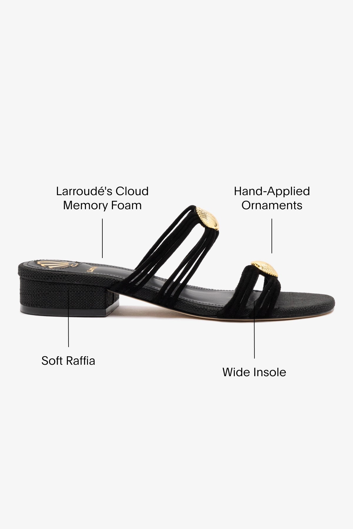 Shelly Flat Mule Shoes - Black Suede & Raffia Slides for Women | Comfortable Summer House Slippers, Beachwear & Casual Outfit Accessories