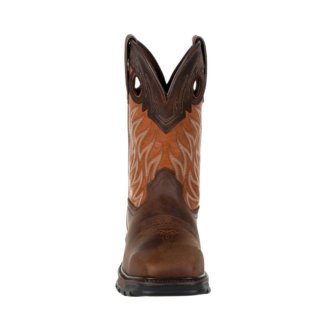 Maverick XP Steel Toe Waterproof Western Work Boots for Men - Deep Brown Leather Cowboy Boots for Construction, Ranch & Outdoor Work