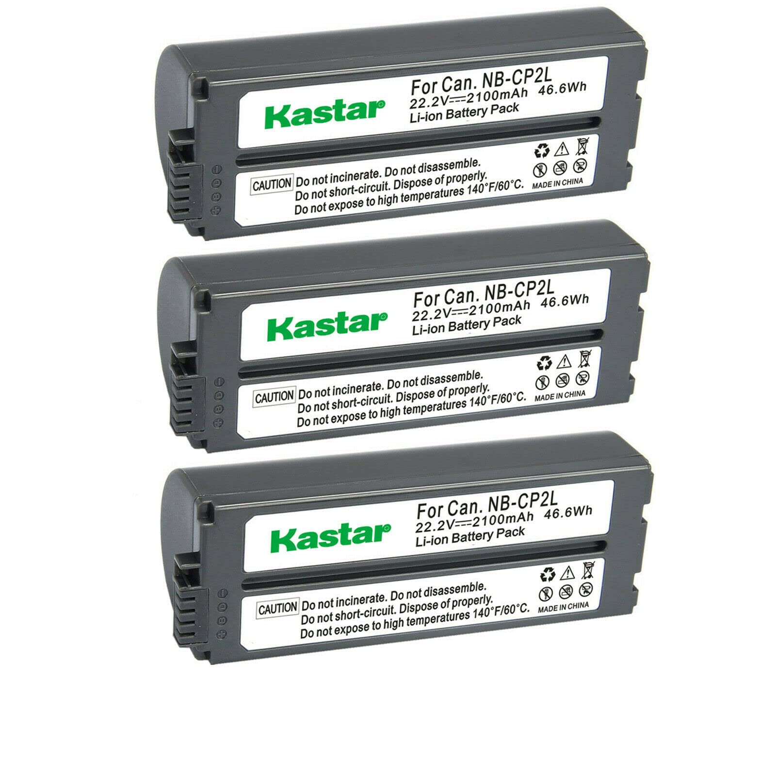 Kastar 3-Pack 22.2V 2100mAh NB-CP2L/NB-CP1L Replacement Battery for Canon SELPHY CP900/CP910/CP1200/CP1300 & HP Photosmart A716 Photo Printers - Perfect for Home Photo Printing, Travel & Office Use (Gray)