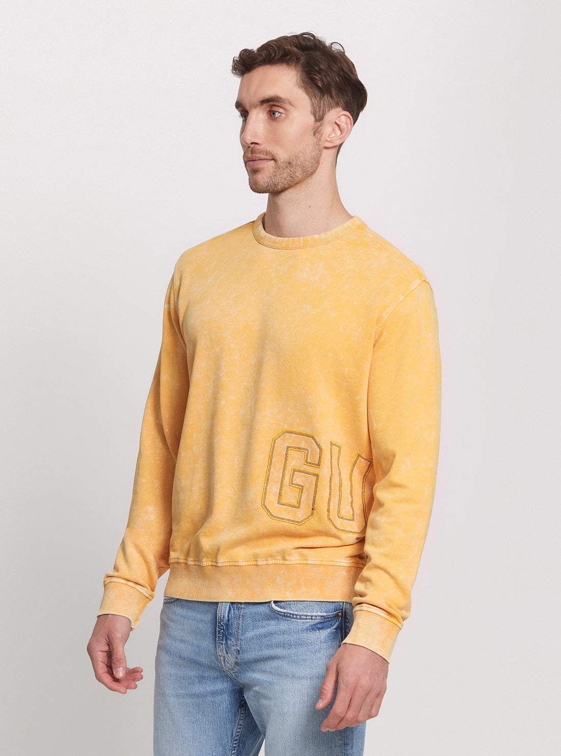 Eco-Friendly Yellow Logo Jumper Sweater - Soft Cotton Pullover for Men & Women | Perfect for Casual Wear, Outdoor Activities & Layering in Fall/Winter