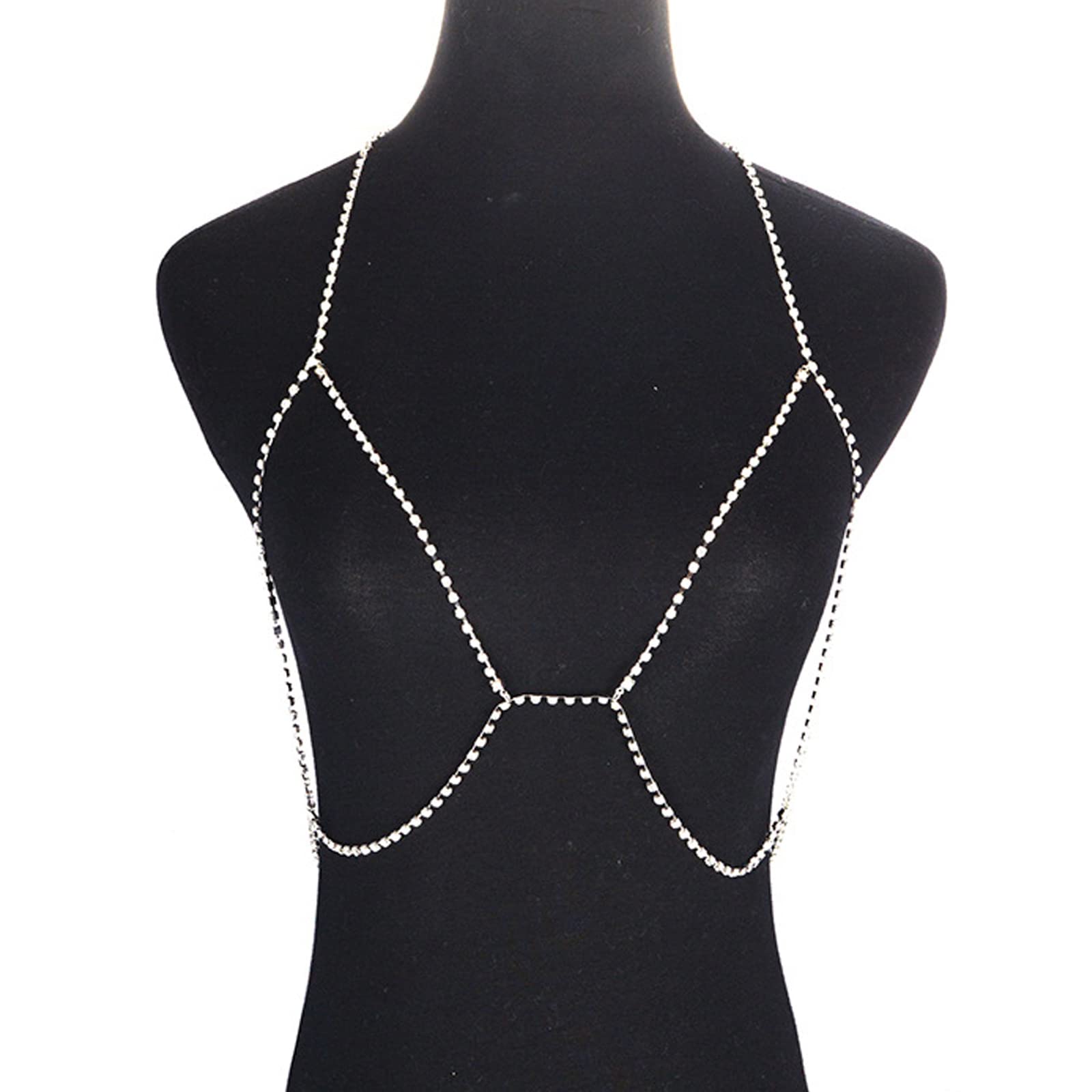 Rhinestone Bra Chain - Crystal Body Jewelry for Women, Elegant Bikini & Lingerie Accessory - Perfect for Beach Parties, Music Festivals & Boudoir Photography