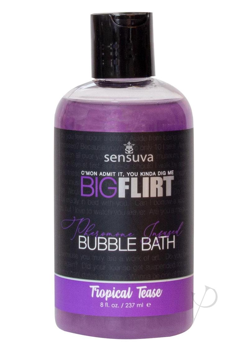 Big Flirt Pheromone Bubble Bath 8oz - Tropical Tease Scented Relaxing Bath Soak for Women - Perfect for Romantic Evenings & Self-Care Spa Days