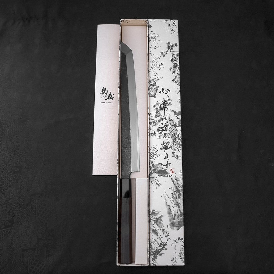 Premium Sakimaru Takohiki Japanese Knife - Blue Steel #2 Kurouchi Finish with Buffalo Wenge Handle (270mm) - Ideal for Sushi, Sashimi & Precision Fish Filleting