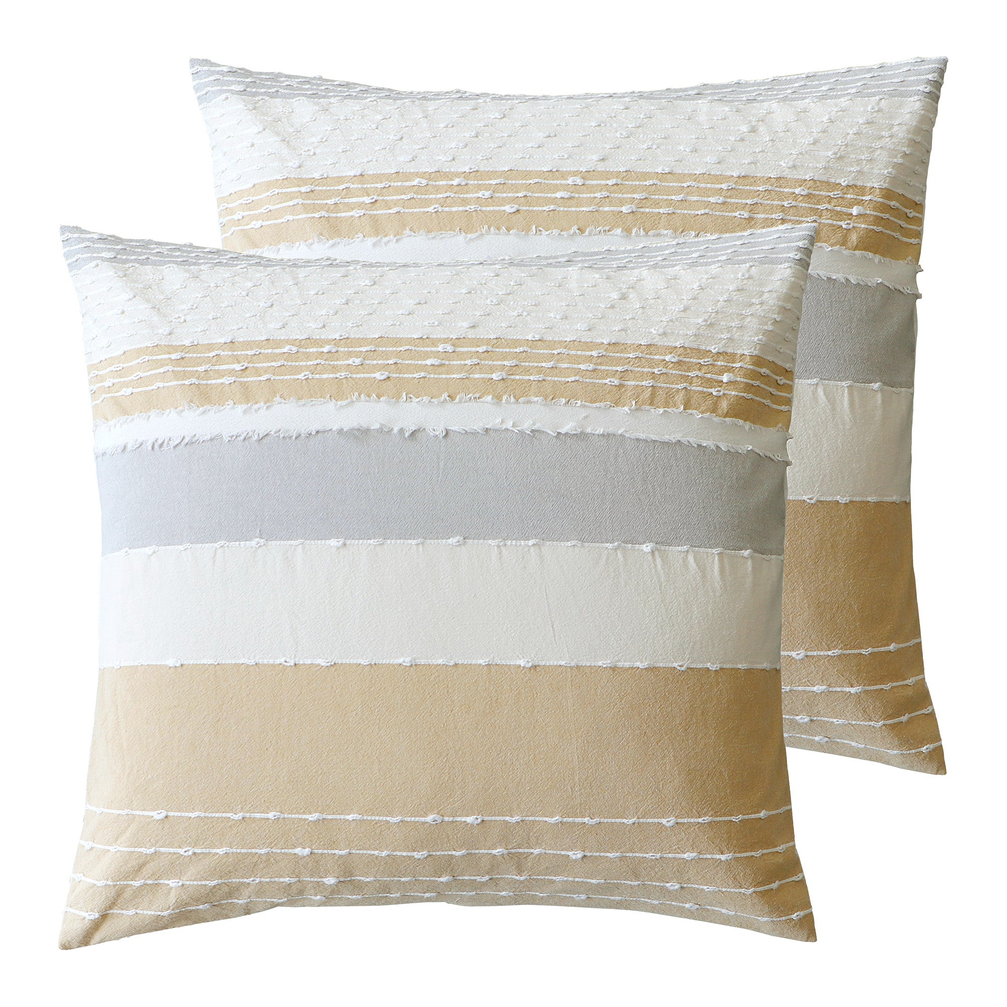 Premium Santander Euro Sham Pillowcases Set of 2 - 26x26 Inch Standard Size - 100% Cotton Decorative Pillow Covers for Sofa, Bed & Couch - Luxury Hotel Style Home Decor