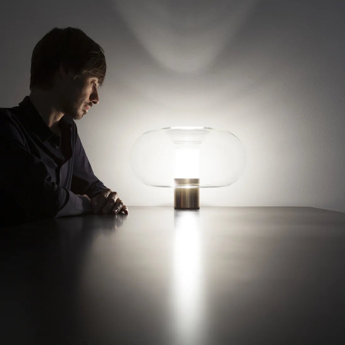 Fontanella Table Lamp by FontanaArte - Modern LED Bedside Lamp for Living Room, Bedroom & Office - Adjustable Brightness & Warm White Light