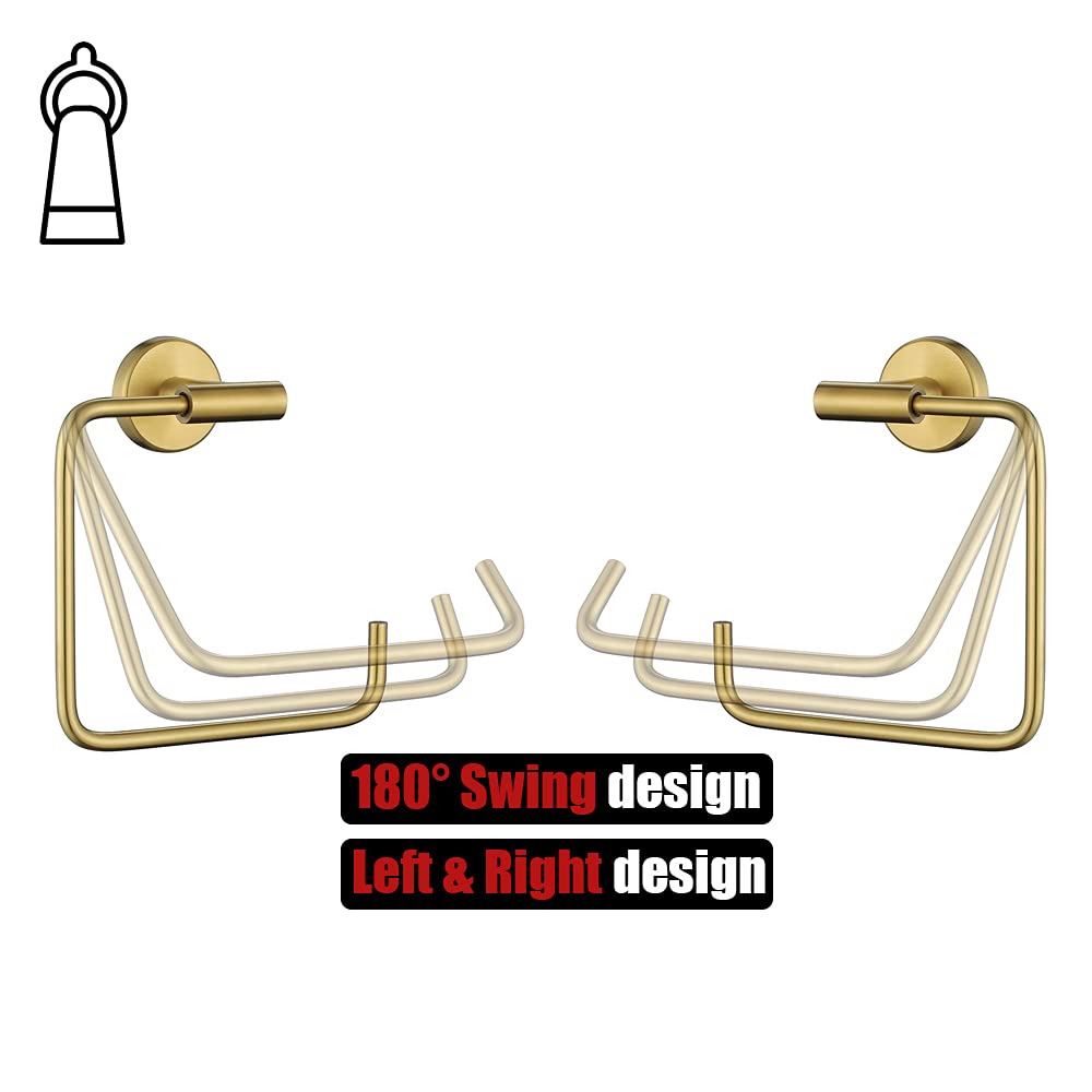 Brushed Gold Towel Ring Holder - 6