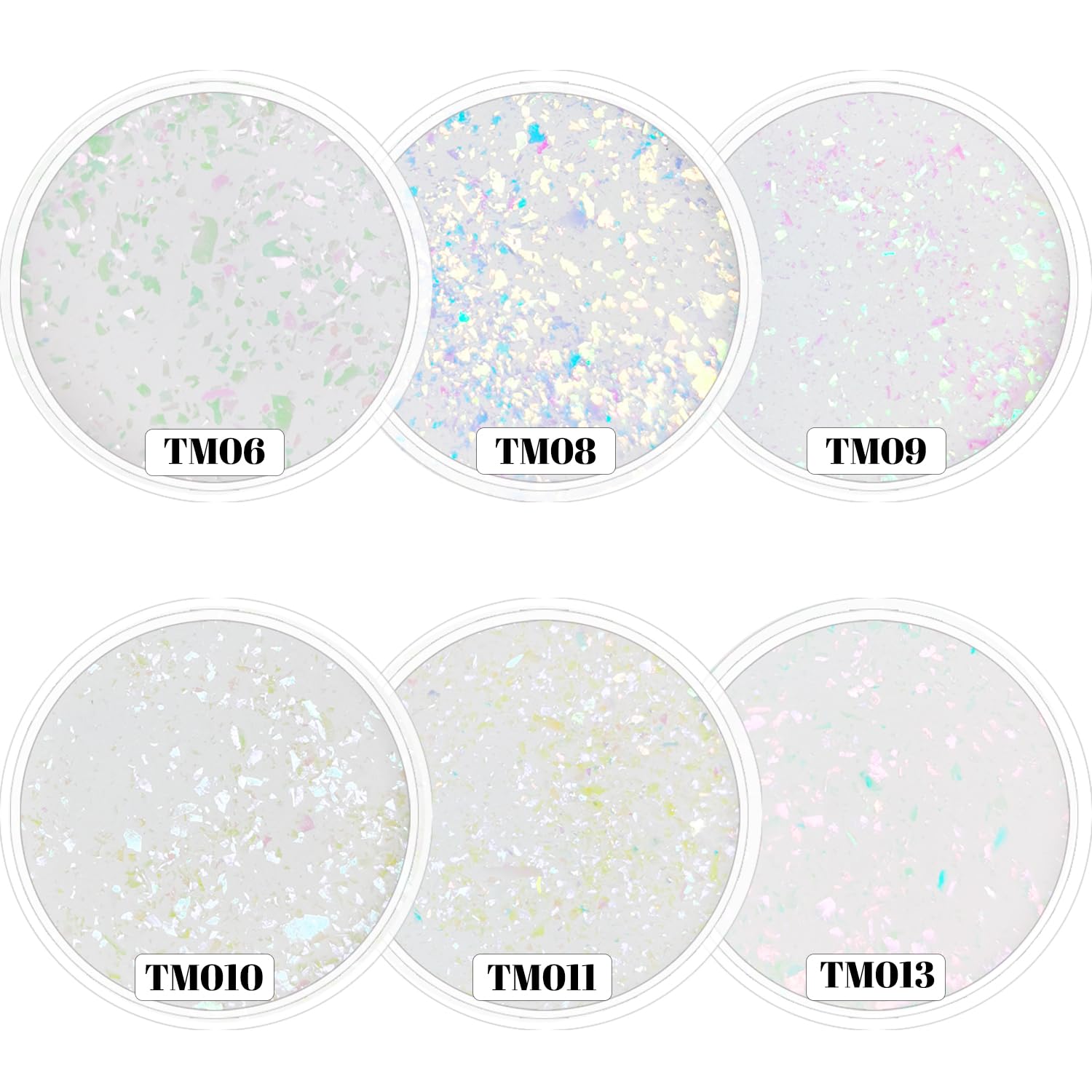 Sparkle Holographic Clear Glitter Nail Dip Powder Kit - 6 Color Changing Opal Flakes Starter Set for Manicure & Pedicure | Perfect for Nail Salons, DIY Home Nail Art & Special Occasions