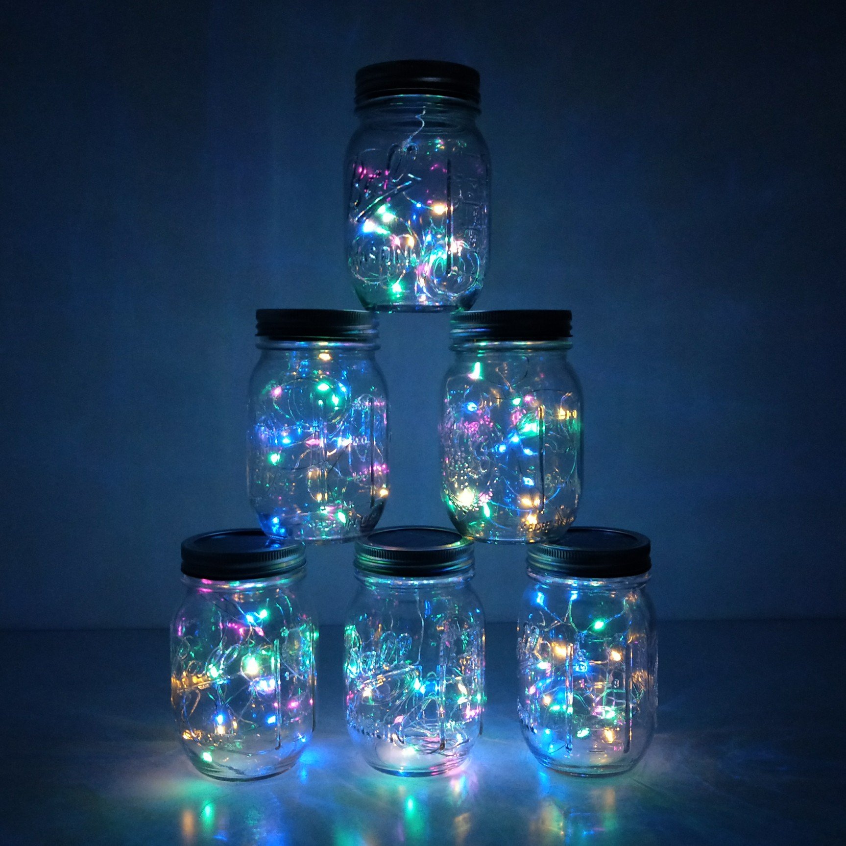 Decorman Solar Mason Jar Lights - 8 Pack Waterproof Fairy String Lights with Star Firefly Lids & Hangers for Outdoor Garden, Patio, Wedding, Christmas Decor (Jars Not Included) | Perfect for Backyard Parties, Romantic Evenings & Holiday Displays