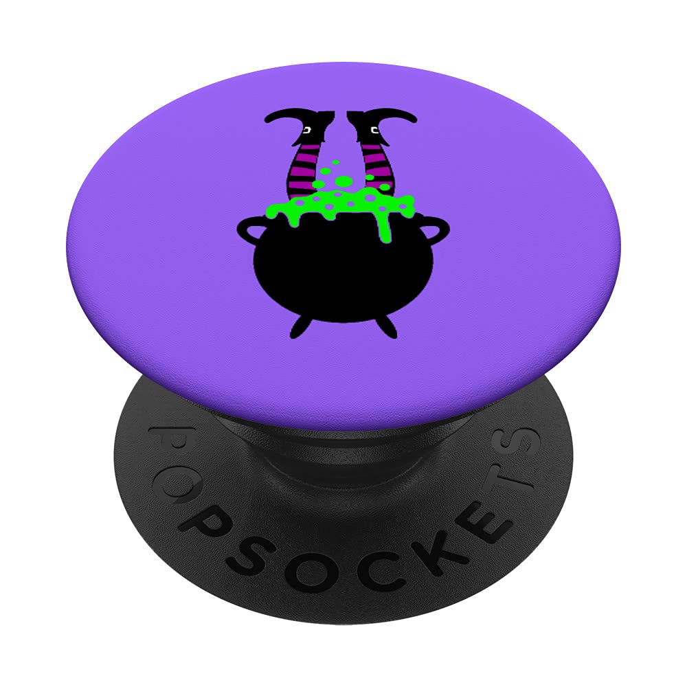 Spooky Wicked Witches Legs in Cauldron Halloween PopSockets - Swappable PopGrip for Phone & Tablet - Perfect for Halloween Decorations, Costume Parties & Witch-Themed Gifts