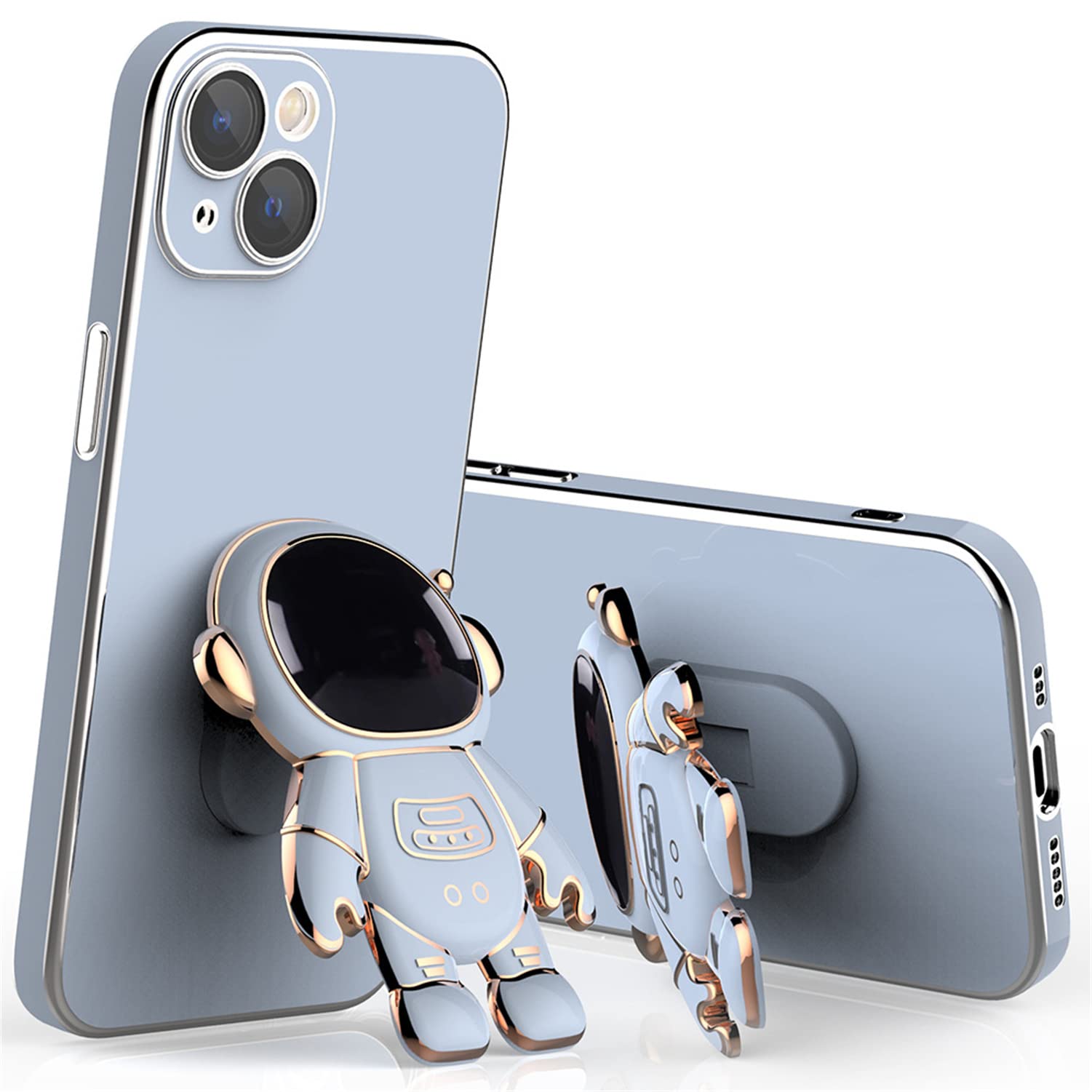 **Astronaut Hidden Stand Phone Case for iPhone XR - Foldable Bracket & Kickstand, Durable Protective Cover (Blue) - Perfect for Watching Videos, Gaming & Hands-Free Calls**