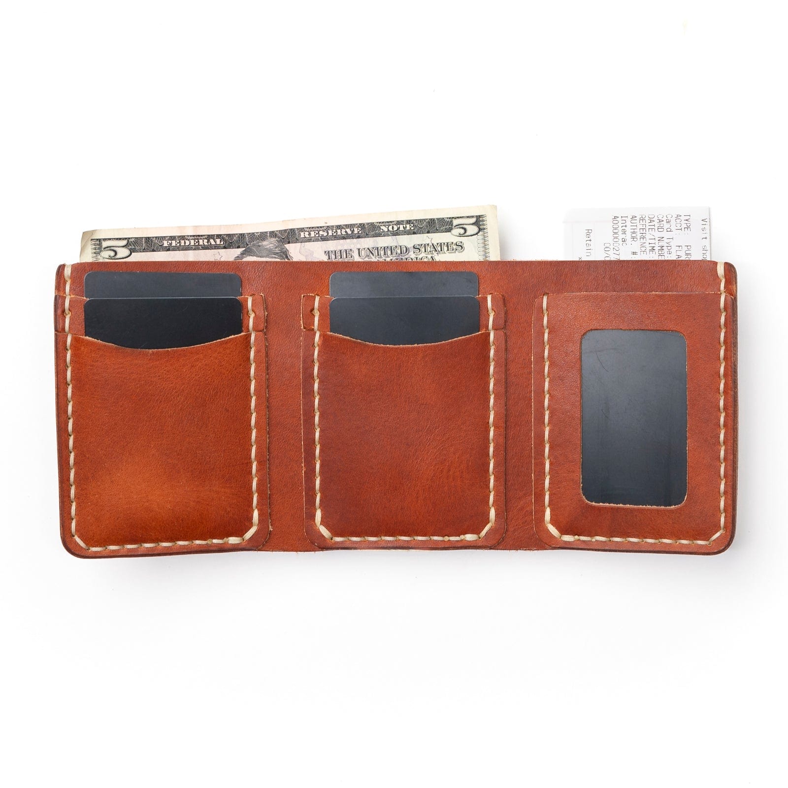 Last Batch: Genuine Leather Trifold Wallet in English Tan - Perfect for Men's Everyday Carry & Gift Giving