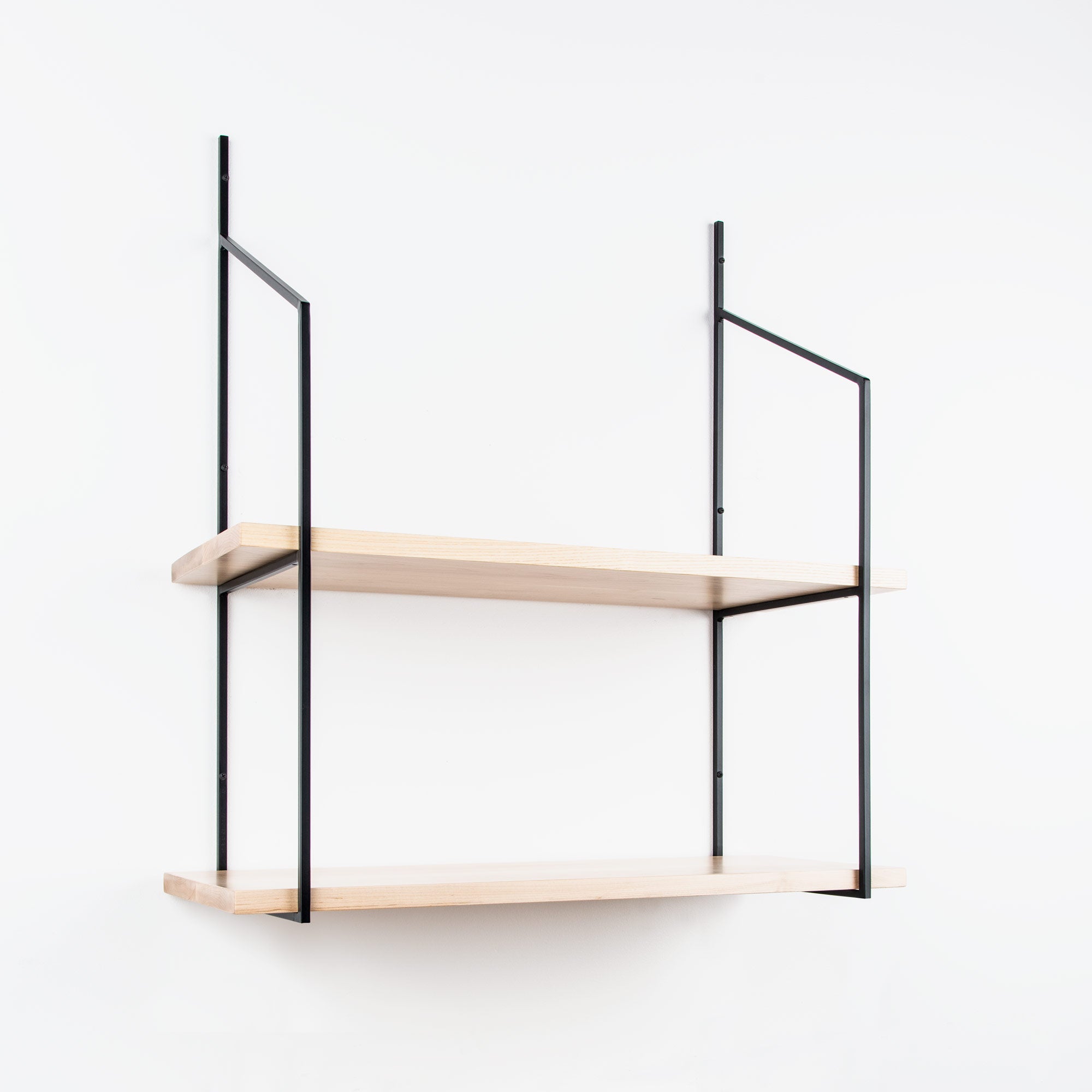 Verne Maple 2 Tiered Shelf - Rustic Wood Wall Mounted Shelves for Bathroom, Kitchen & Living Room Storage & Decor