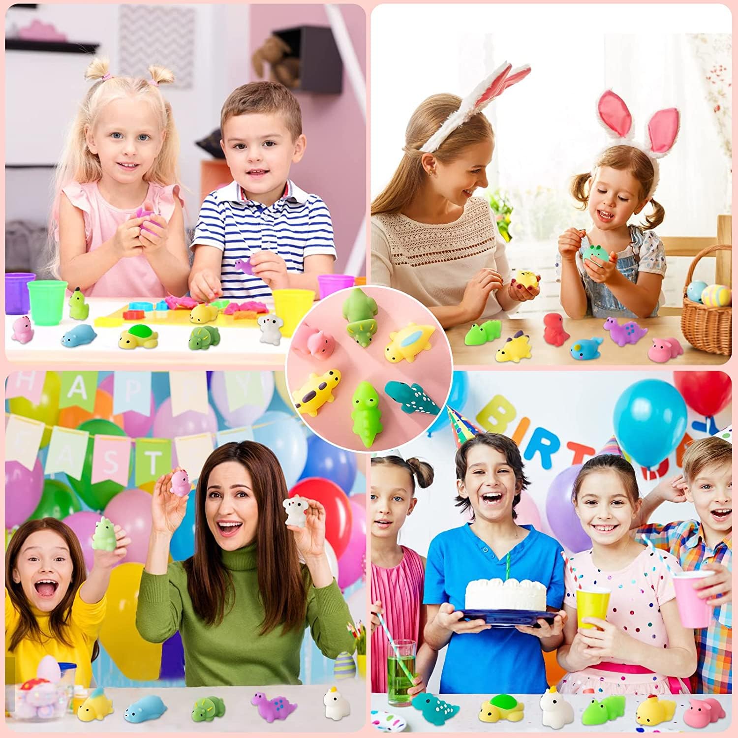 21 Pack Mochi Squishy Dinosaur Toys - Slow Rising Animal Stress Relief Sensory Fidget Toys for Kids, Party Favors, Pinata Stuffers, Treasure Box Prizes - Perfect for Birthday Gifts, Classroom Rewards & Anxiety Relief