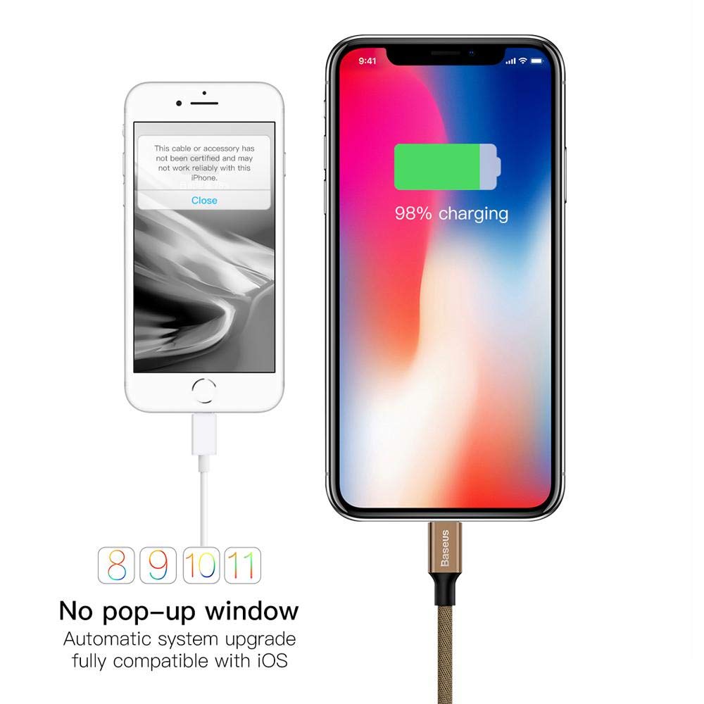 Baseus Yiven 10ft Lightning Cable for iPhone - Durable Fast Charging USB to Lightning Cable Compatible with iPhone 14/13/12/11/X/8/7/6 - Perfect for Home, Office, Car Charging & Travel